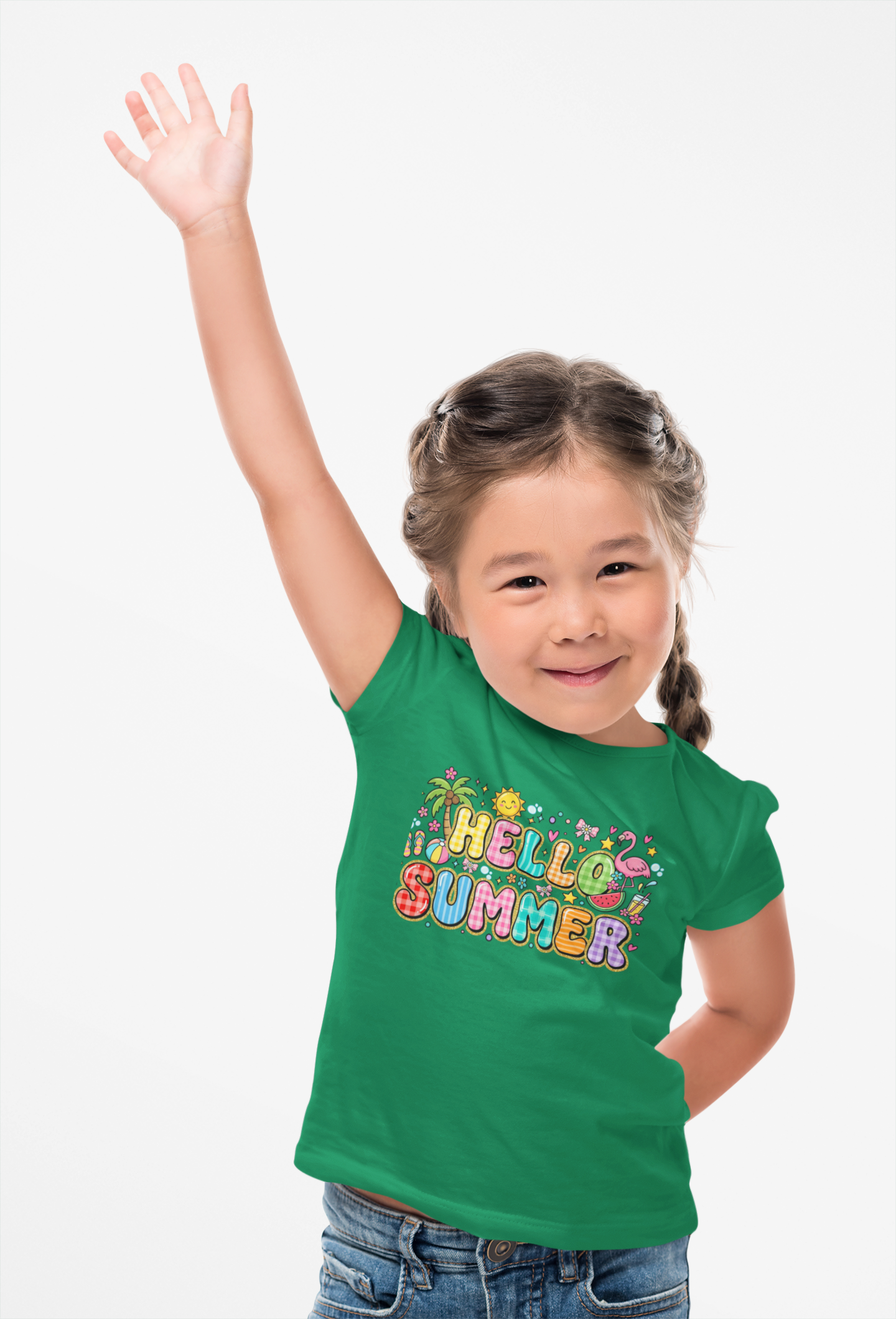 Hello Summer Toddler T-Shirt, Cute Summer Shirt for Toddlers, Beach Vacation Kids Tee, Flamingo Sunshine Shirt, Girls Summer Outfit, Tropical Toddler Tee product thumbnail image