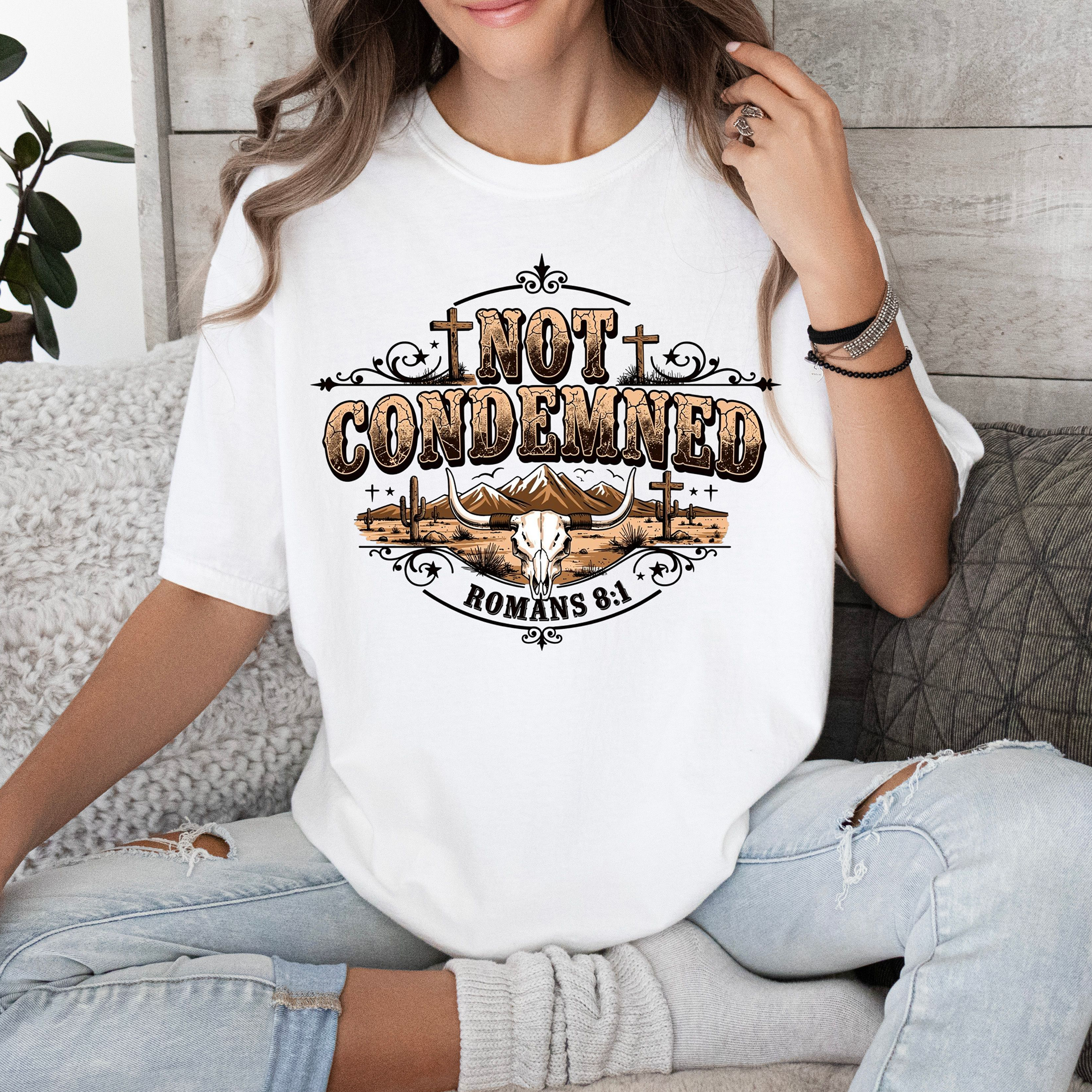 Not Condemned T-Shirt — Romans 8:1 Christian Faith Tee product thumbnail image Not Condemned T-Shirt — Romans 8:1 Christian Faith Tee product thumbnail image
