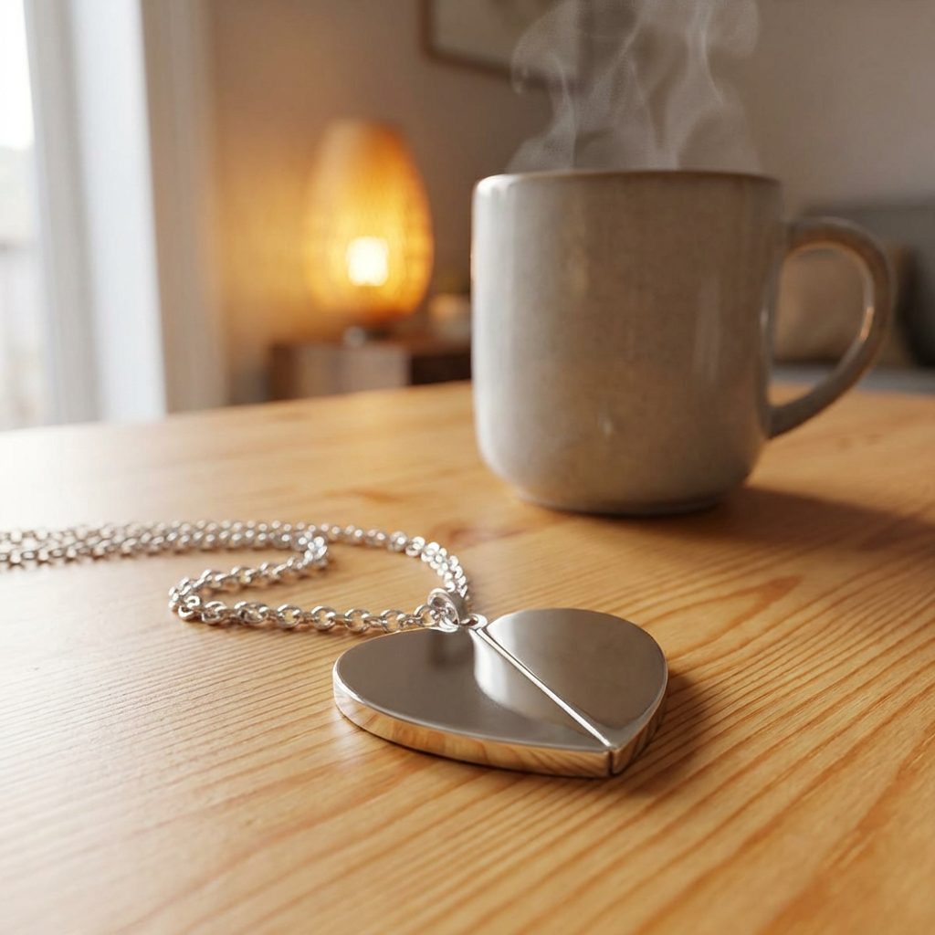 Hidden Message Heart Necklace - I Am Worthy product thumbnail image Hidden Message Heart Necklace - I Am Worthy product thumbnail image