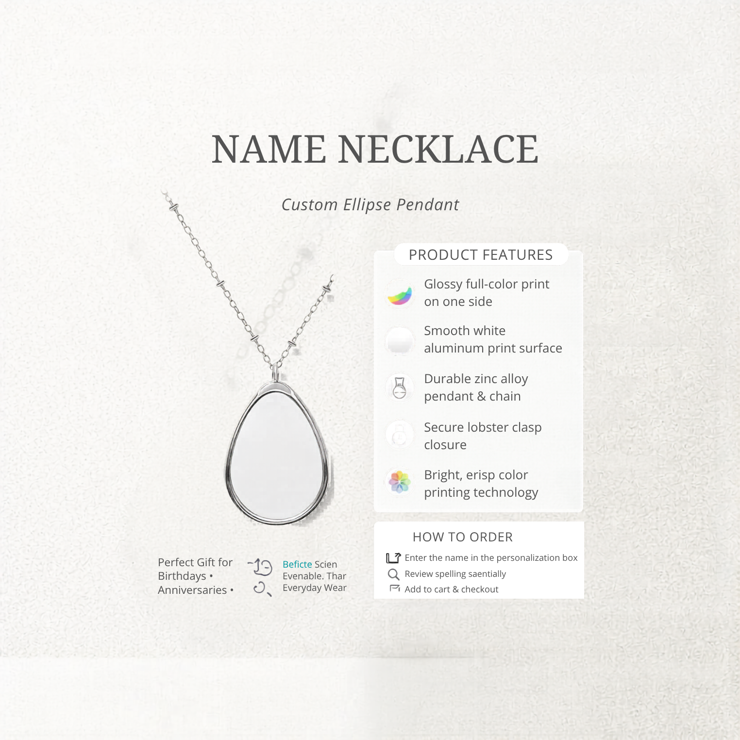 FOREVER REMEMBERED Oval Teardrop Necklace FS™ Engraved Back product thumbnail image