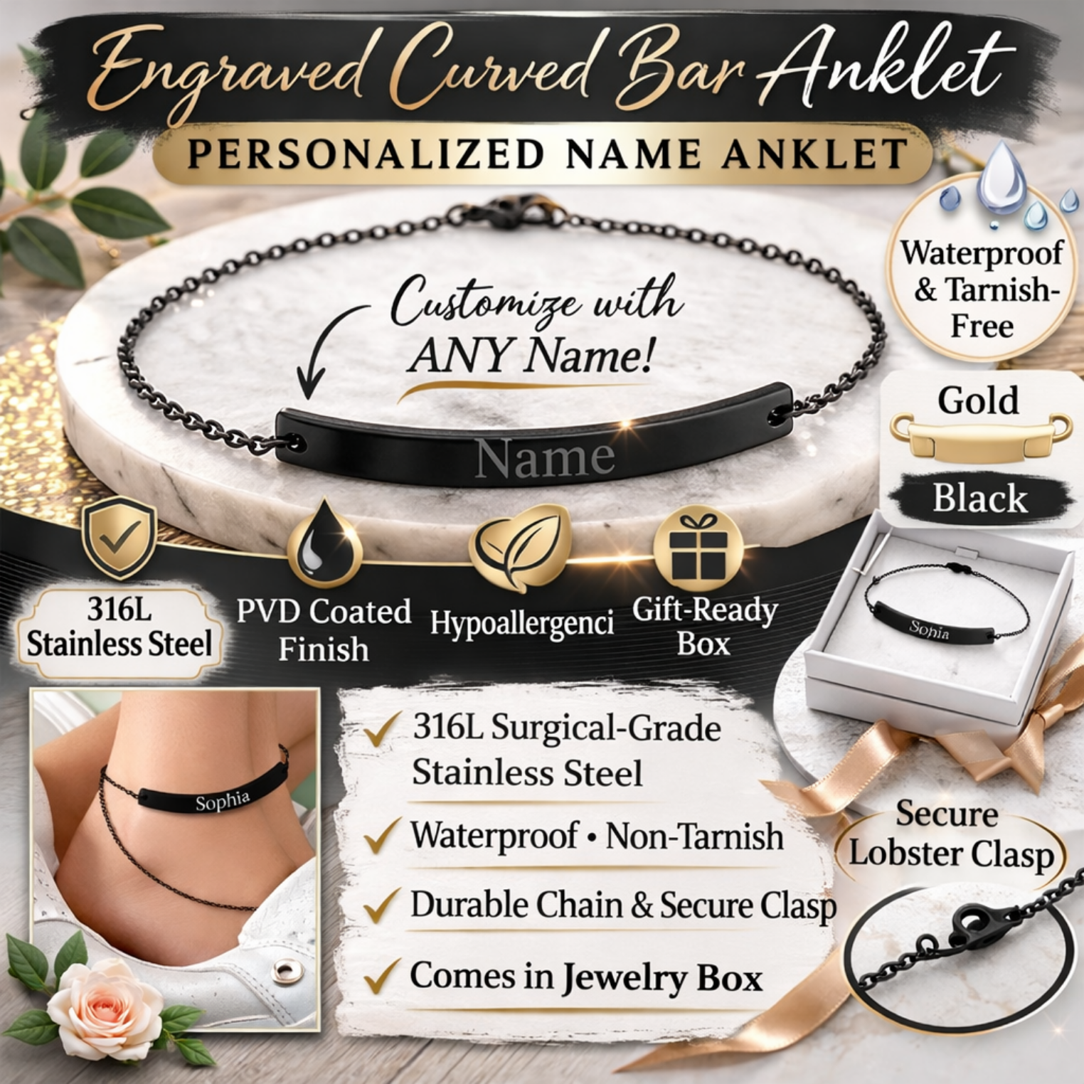 Custom Name Anklet FS™ product thumbnail image