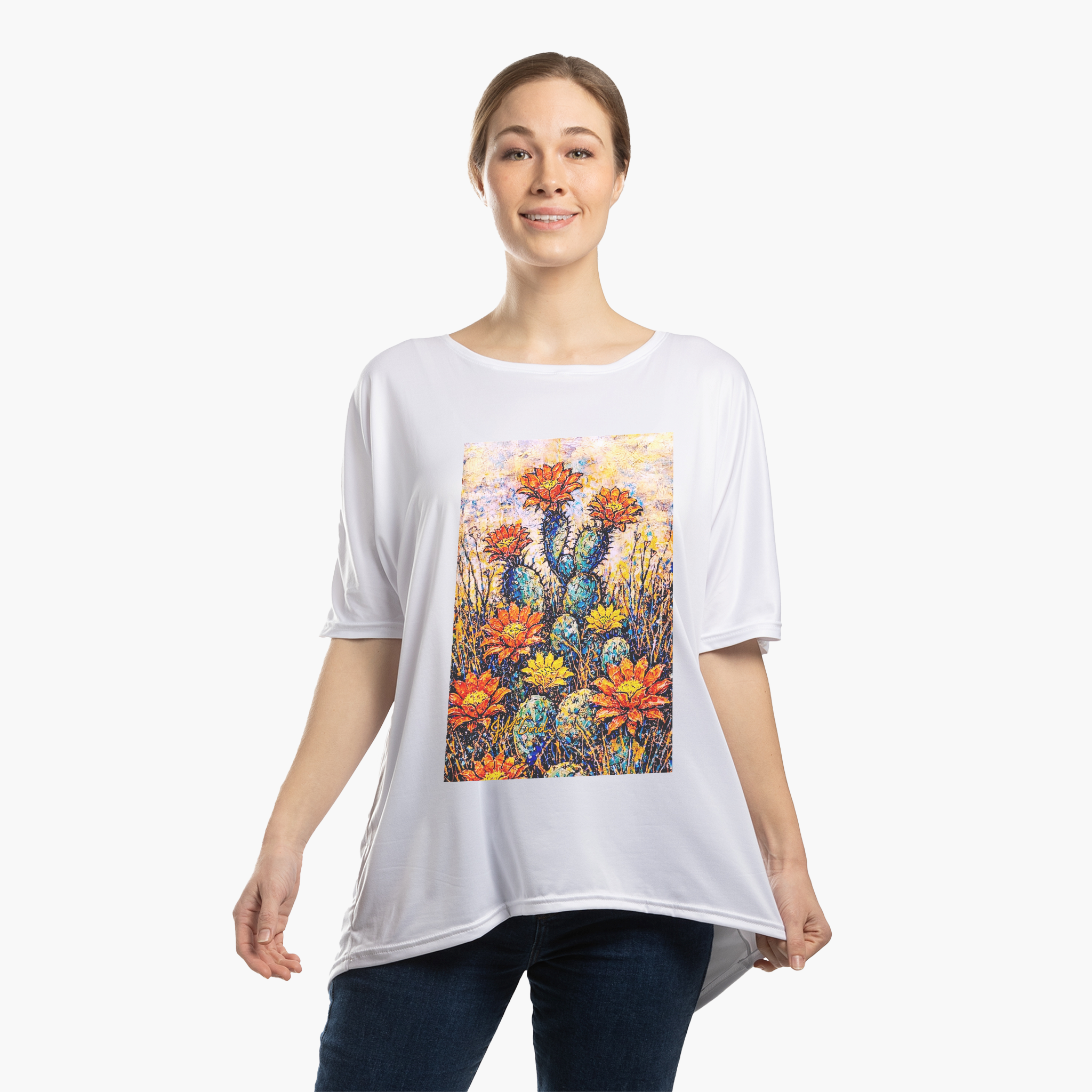 Desert Blooms Dolman Top — Vibrant Wildflower Boho Tee product thumbnail image Desert Blooms Dolman Top — Vibrant Wildflower Boho Tee product thumbnail image