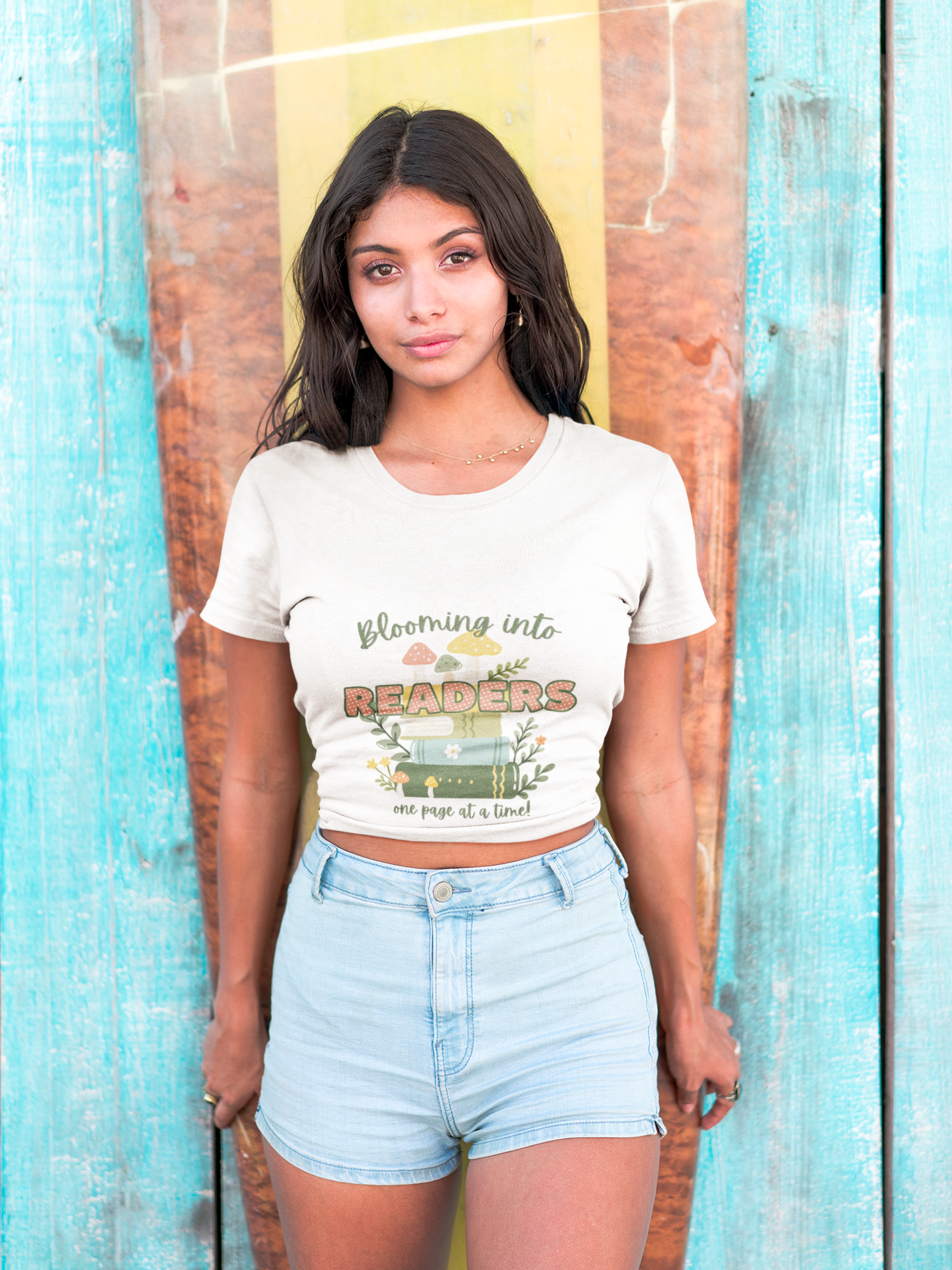 Blooming Into Readers Graphic Tee – "Blooming Into Readers" Book Lover Shirt - Reading Teacher Tee product thumbnail image