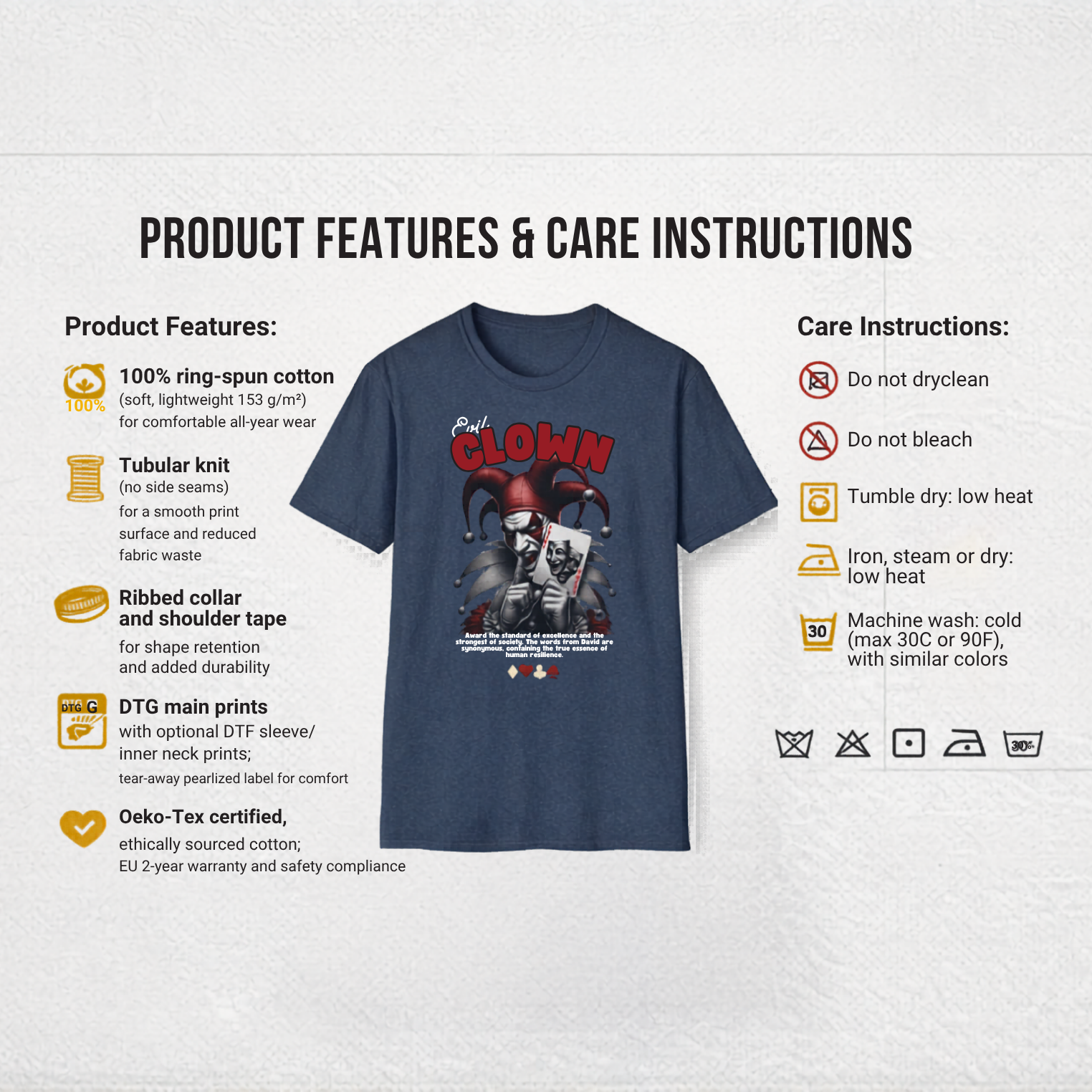 Dark Clown Art Graphic Tee - Unisex FS™ product thumbnail image