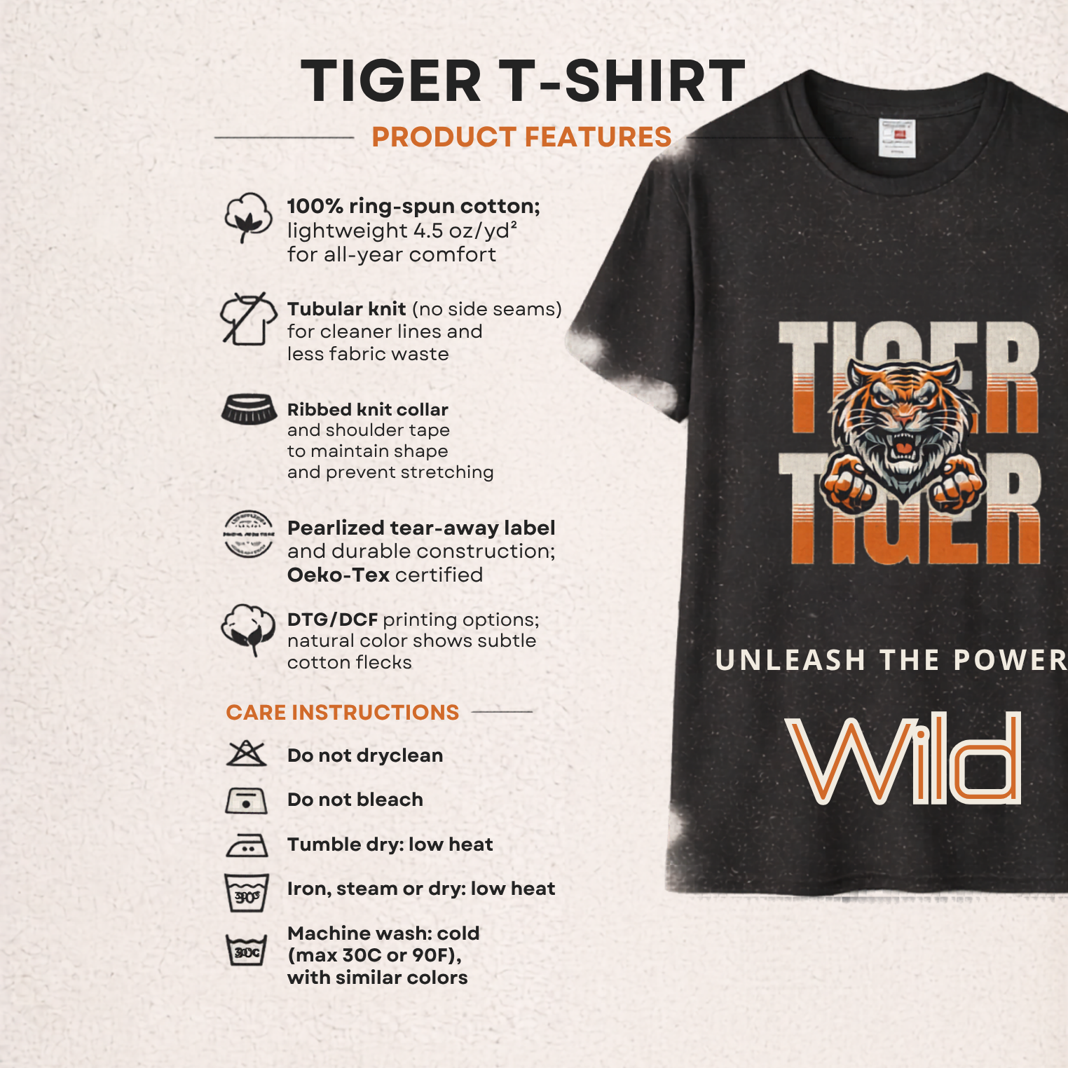 Tiger Power Graphic Tee - Unisex FS™ product thumbnail image