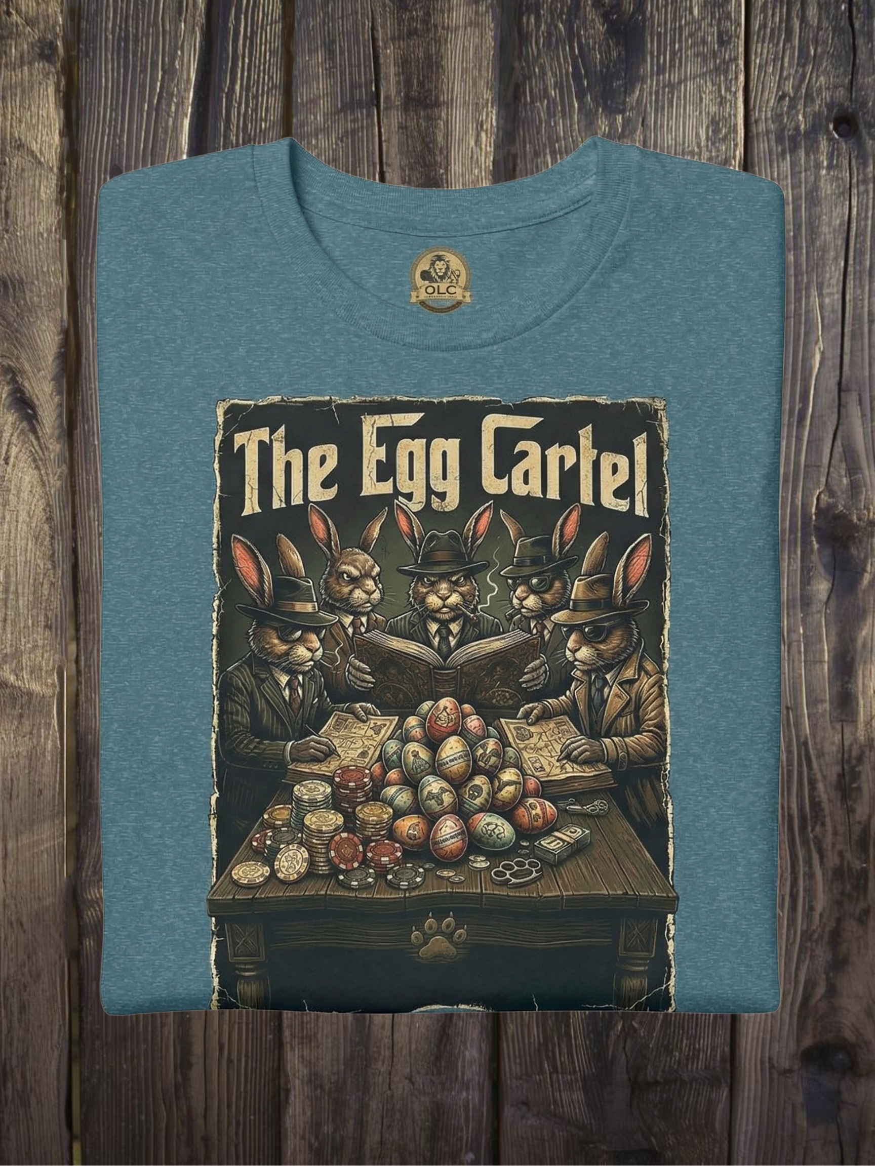 The Egg Cartel Graphic Tee — Vintage Bunny & Bulldog Illustration Shirt product thumbnail image The Egg Cartel Graphic Tee — Vintage Bunny & Bulldog Illustration Shirt product thumbnail image