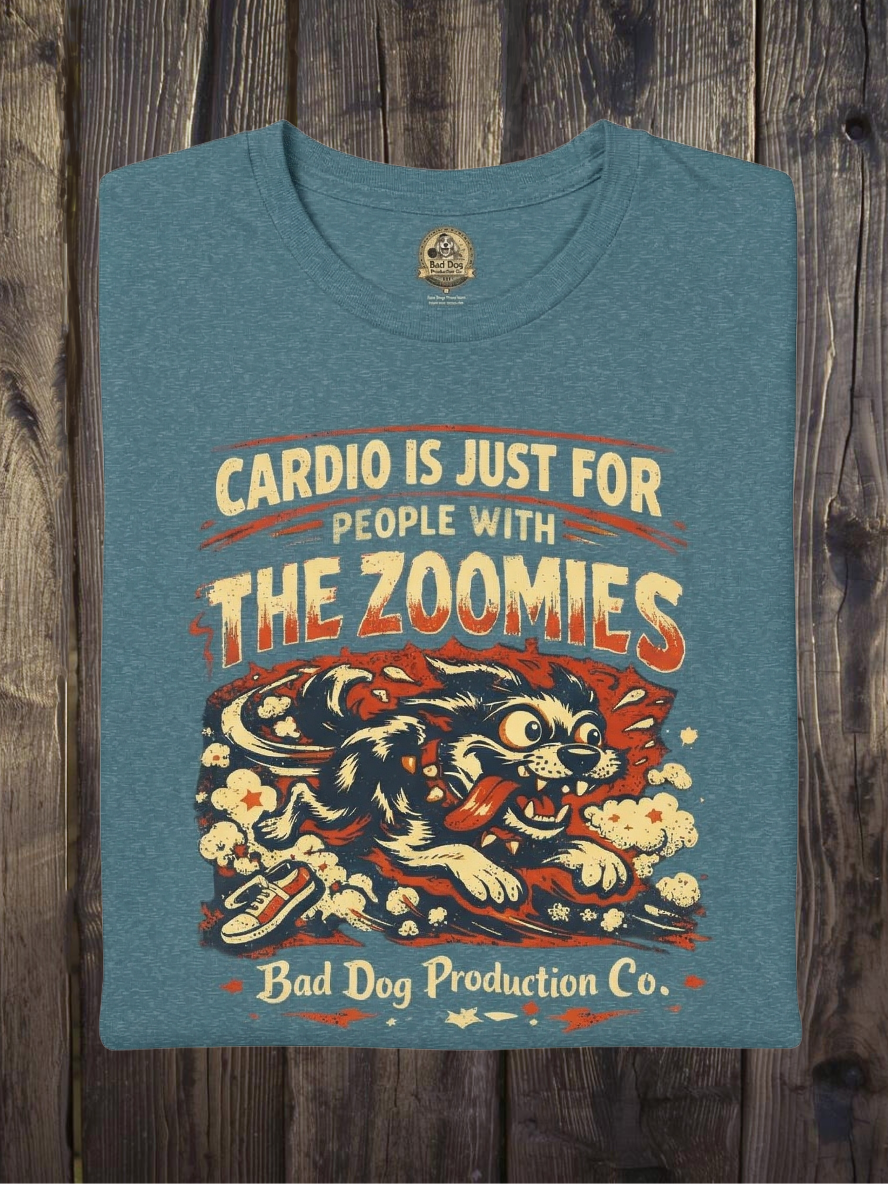 T-Shirt — “Cardio Is Just for People with The Zoomies” Dog Humor Tee product thumbnail image T-Shirt — “Cardio Is Just for People with The Zoomies” Dog Humor Tee product thumbnail image