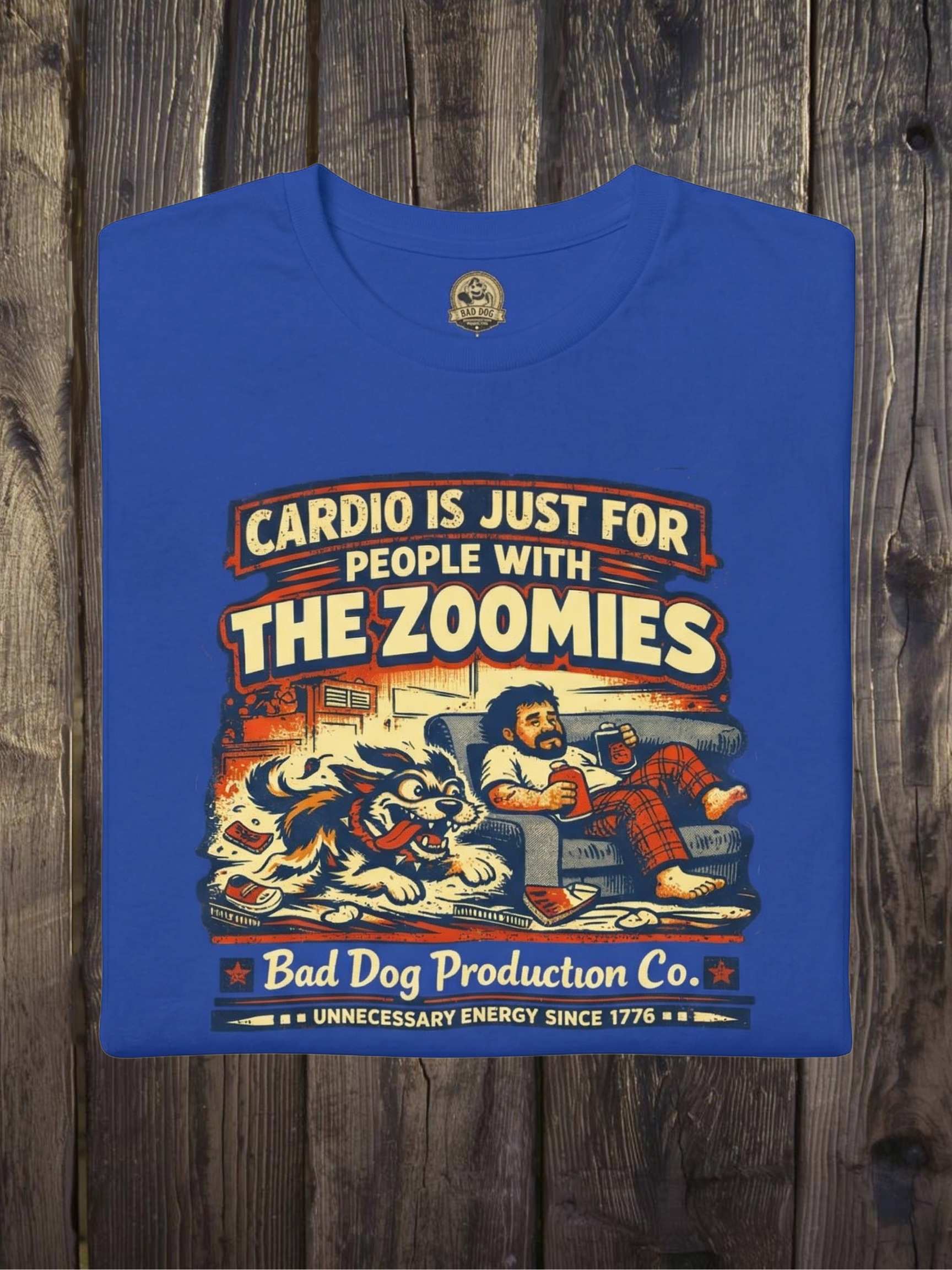 Couch Potato with Dog - "Cardio Is Just For People With The Zoomies" T-Shirt