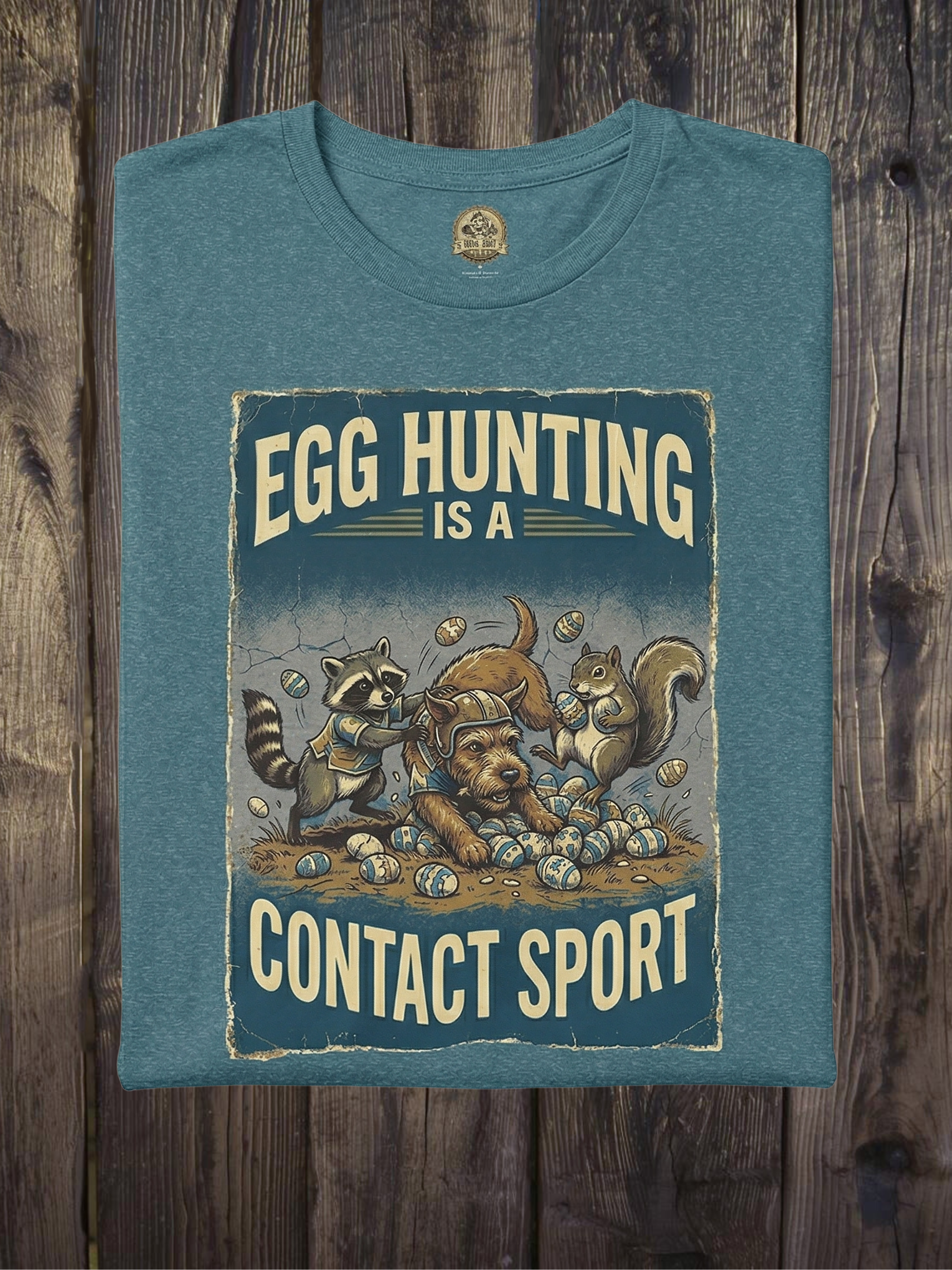 Egg Hunting Is a Contact Sport T-Shirt — Funny Easter Bunny & Raccoon Graphic Tee product thumbnail image Egg Hunting Is a Contact Sport T-Shirt — Funny Easter Bunny & Raccoon Graphic Tee product thumbnail image
