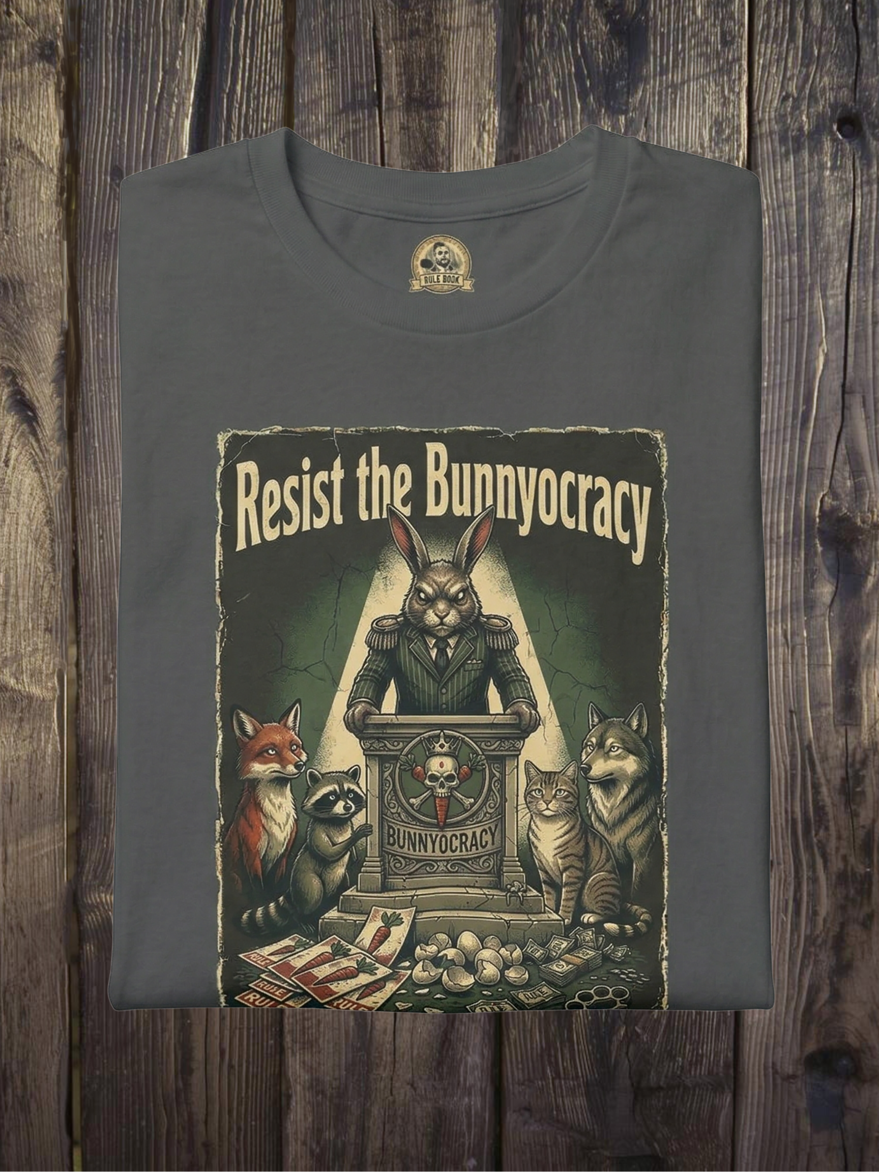 Resist the Bunnyocracy Tee — Vintage Political Animal Graphic T-Shirt product thumbnail image