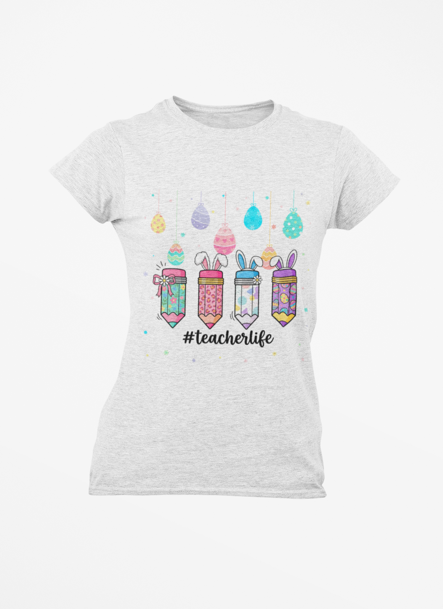 Teacherlife Easter Pencil Tee — Cute Spring Teacher T-Shirt product thumbnail image Teacherlife Easter Pencil Tee — Cute Spring Teacher T-Shirt product thumbnail image