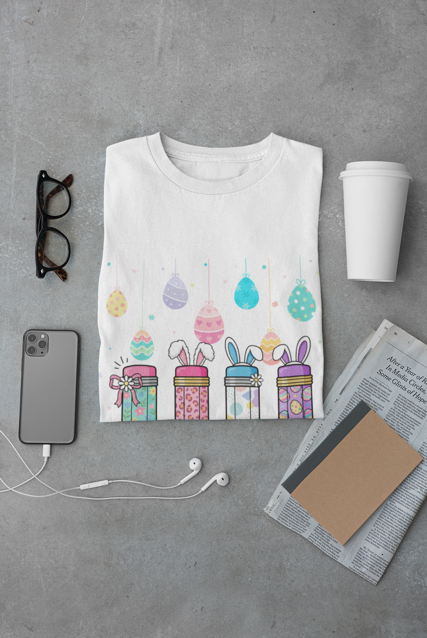 Teacherlife Easter Pencil Tee — Cute Spring Teacher T-Shirt product thumbnail image