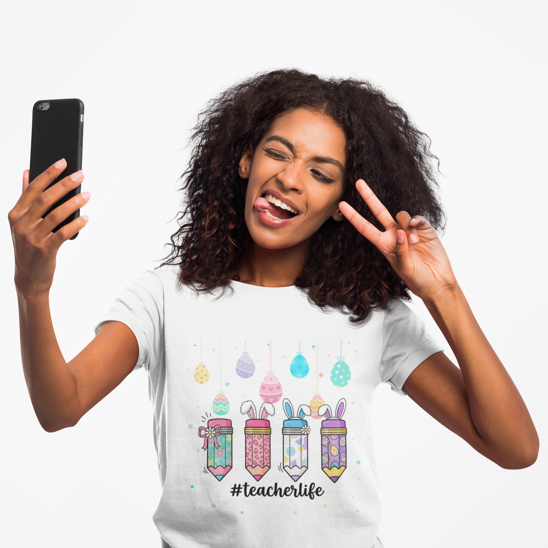 Teacherlife Easter Pencil Tee — Cute Spring Teacher T-Shirt