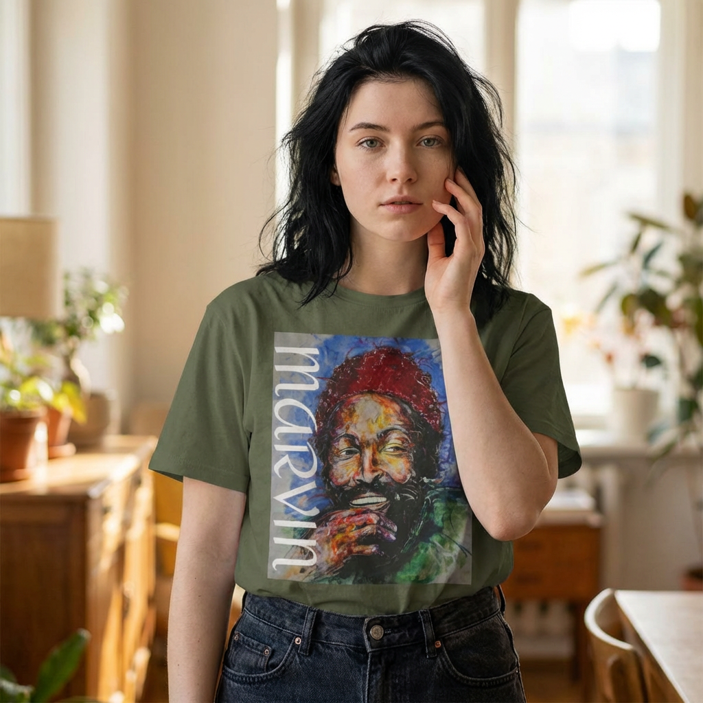 Marvin Gaye Art T-Shirt — Illustrated by Ahmed Salam product thumbnail image Marvin Gaye Art T-Shirt — Illustrated by Ahmed Salam product thumbnail image