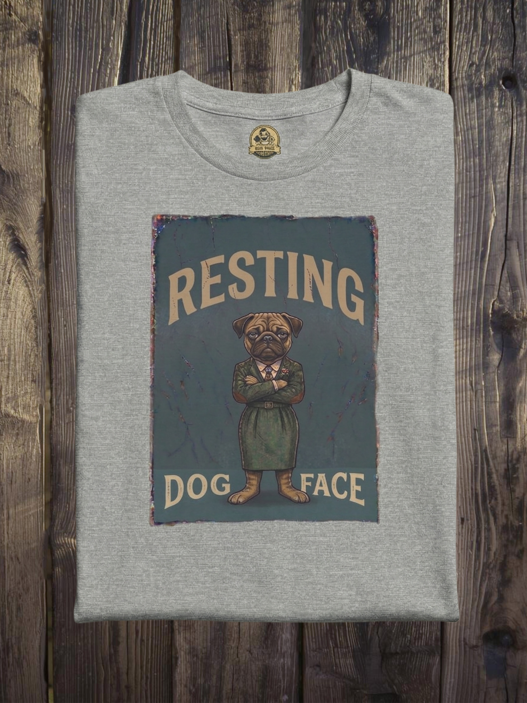 Resting Dog Face T-Shirt — Vintage Bulldog Graphic Tee