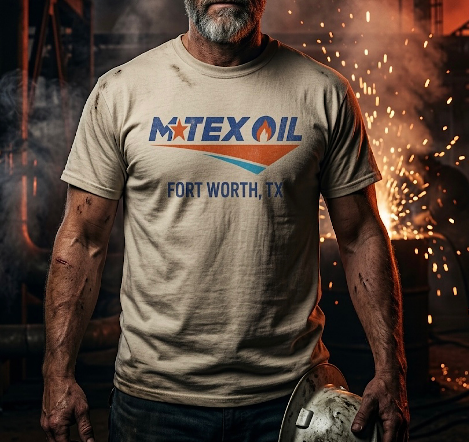 M-Tex Oil Shirt Fort Worth TX Landman Oilfield Tee Patch Café  T-Shirt