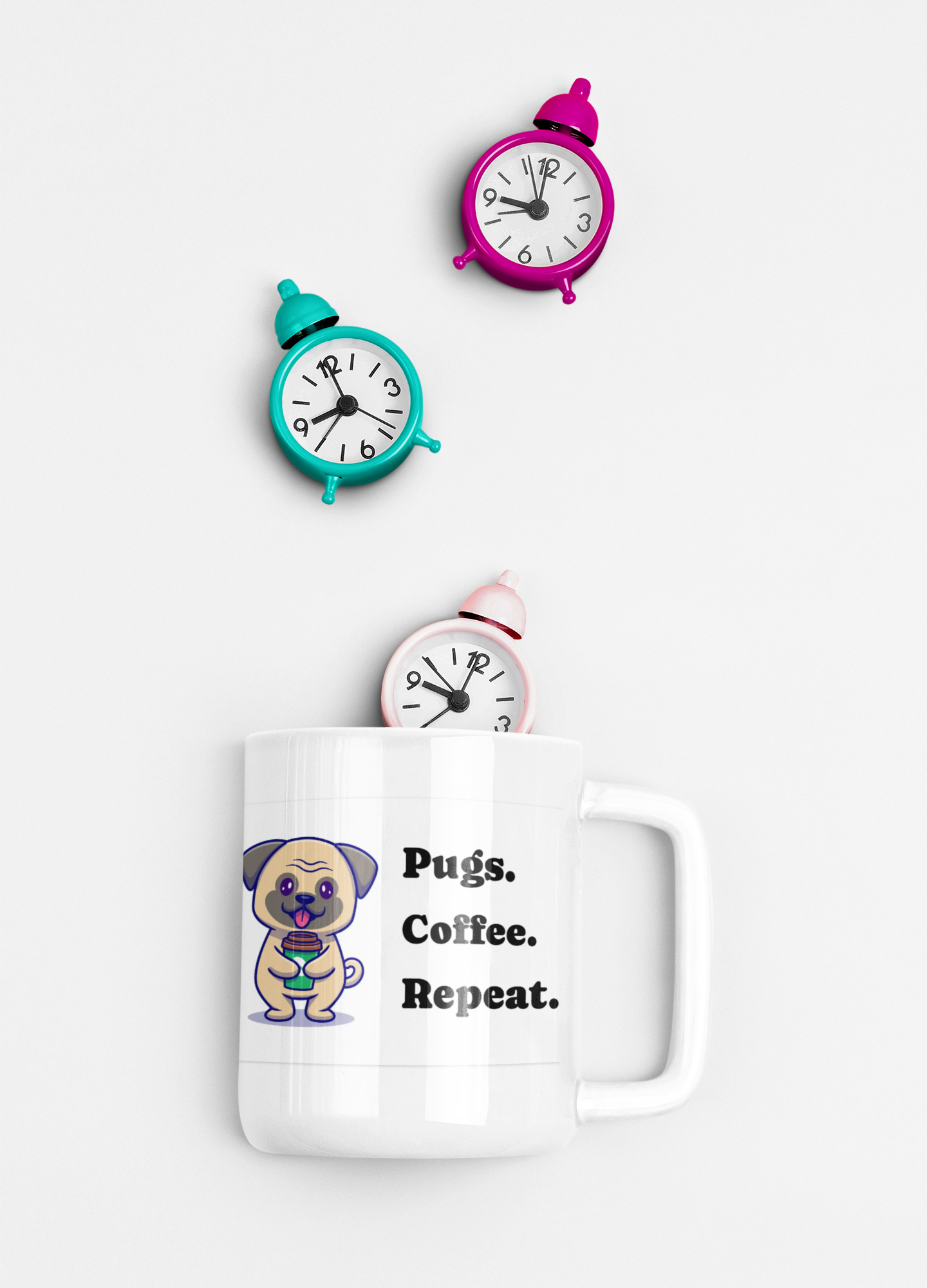 Coffee Mug - Pugs, Coffee, Repeat Design product thumbnail image