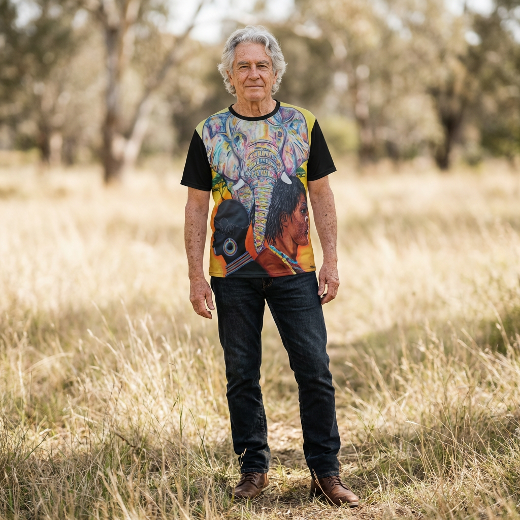 African Safari Scene Men's T-Shirt — Art by Ahmed Salam product thumbnail image