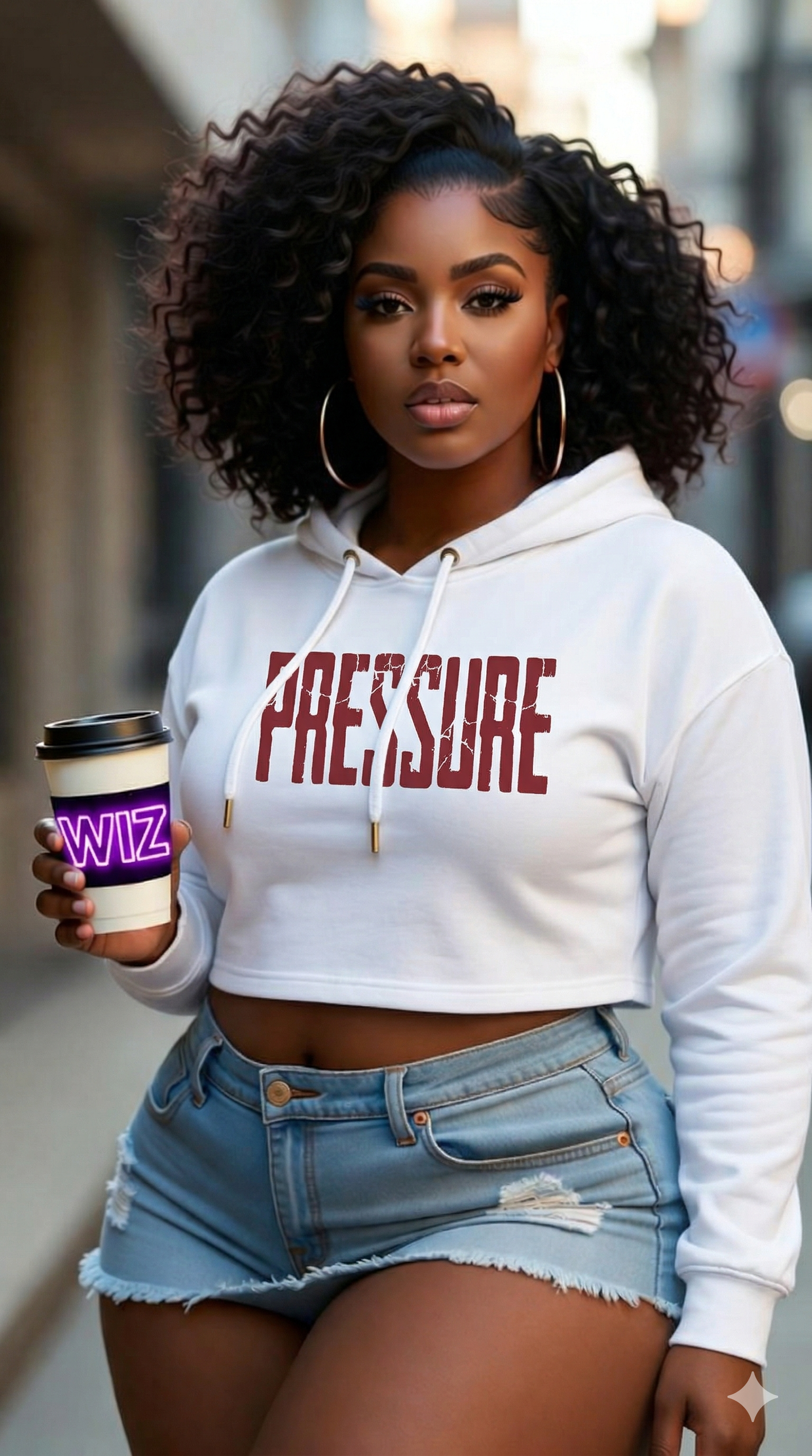 Cropped Hoodie — 'PRESSURE' Red Distressed Graphic Crop Sweatshirt product thumbnail image Cropped Hoodie — 'PRESSURE' Red Distressed Graphic Crop Sweatshirt product thumbnail image