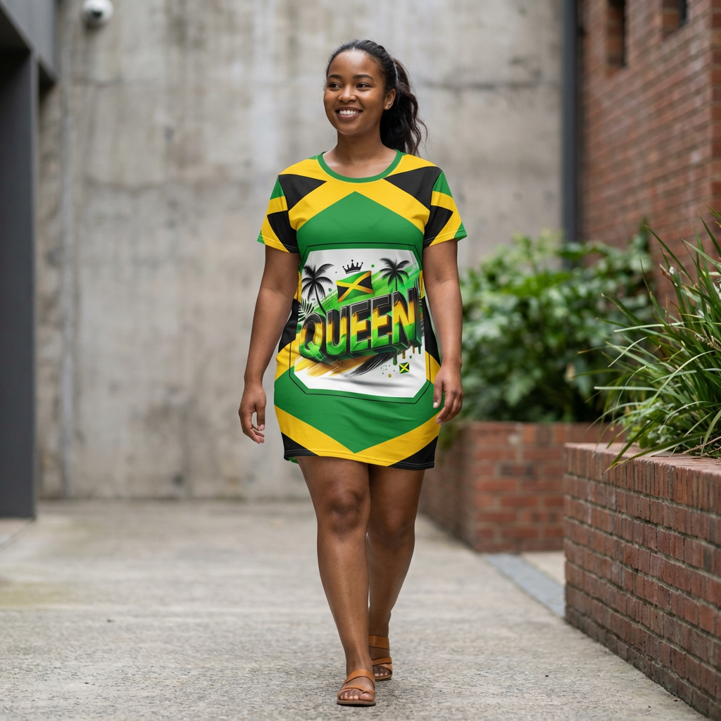 Tropical QUEEN Vibe Women's T-Shirt Dress product thumbnail image Tropical QUEEN Vibe Women's T-Shirt Dress product thumbnail image