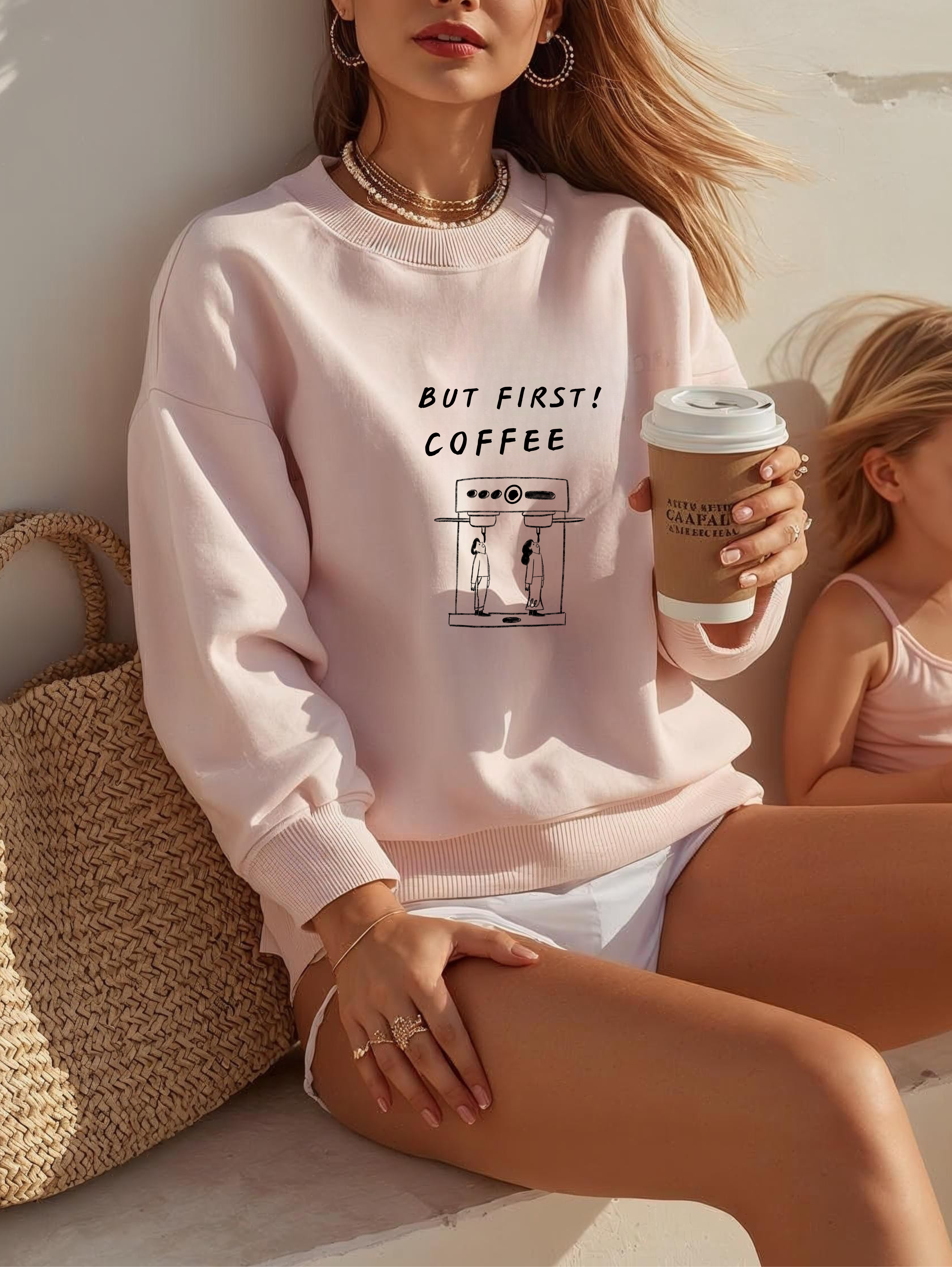 But First Coffee Sweatshirt , for Casual Everyday Wear , Unisex  product thumbnail image