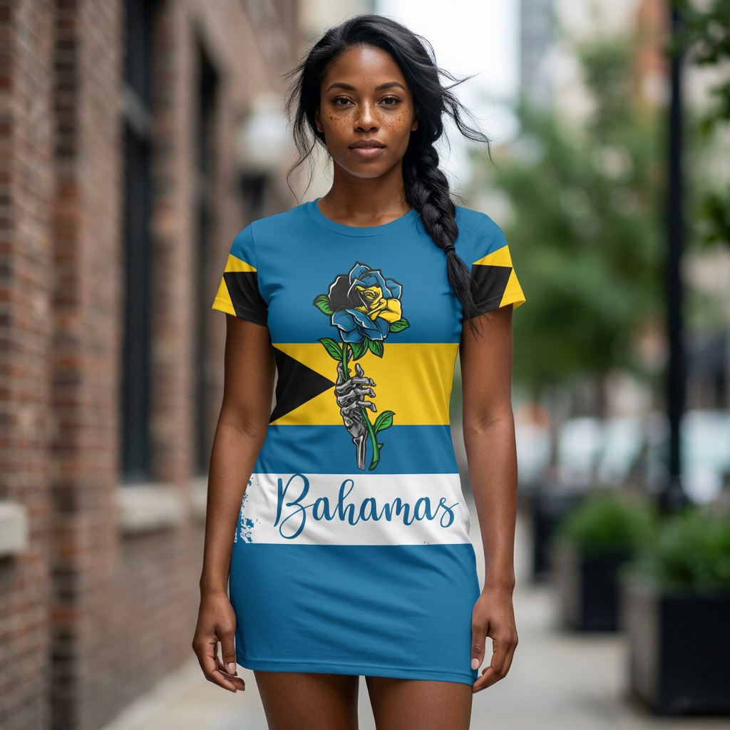 Women's Bahamas Flag T-Shirt Dress