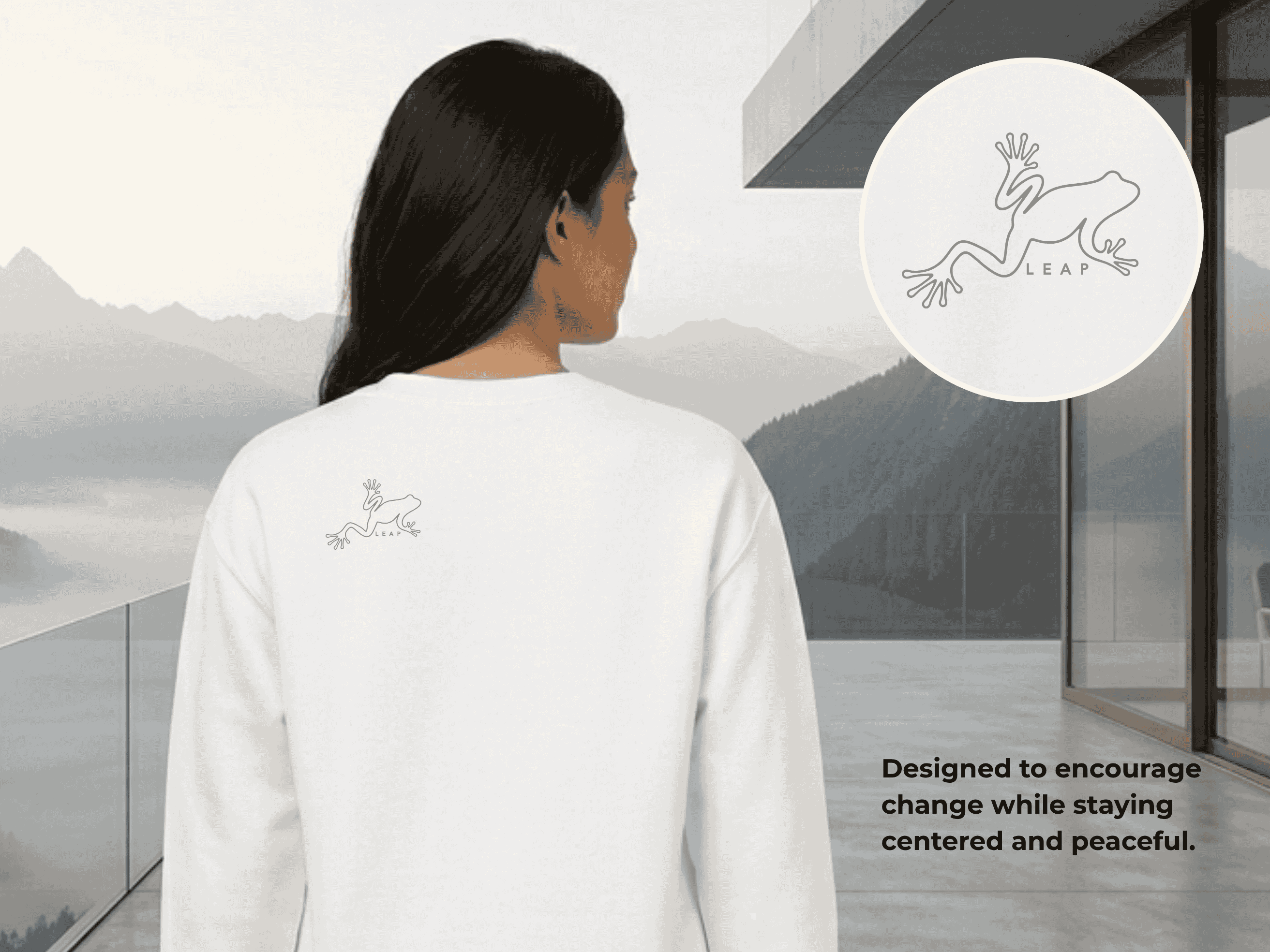 Minimalist Frog Sweatshirt, Quiet Luxury Crewneck, Midweight Fleece, Oversized Streetwear, Mindful Clothing, Meditation Gift product thumbnail image
