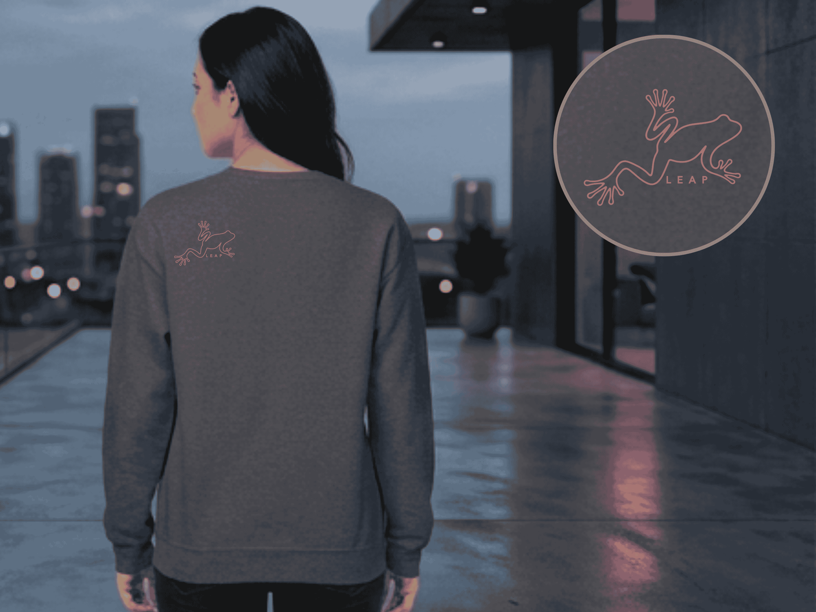 Minimalist Frog Sweatshirt, Quiet Luxury Crewneck, Midweight Fleece, Oversized Streetwear, Mindful Clothing, Meditation Gift product thumbnail image