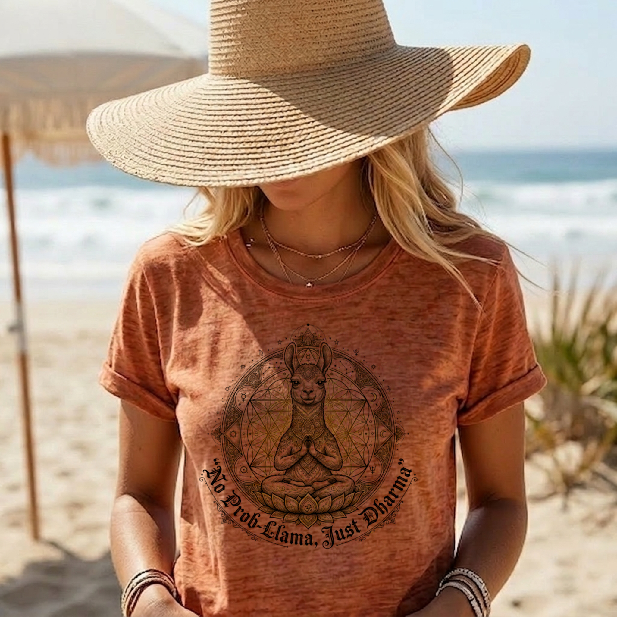 Meditating Llama Lotus Flower Shirt | No Prob Llama Just Dharma | Zen Sacred Geometry Yoga Art Apparel product thumbnail image Meditating Llama Lotus Flower Shirt | No Prob Llama Just Dharma | Zen Sacred Geometry Yoga Art Apparel product thumbnail image