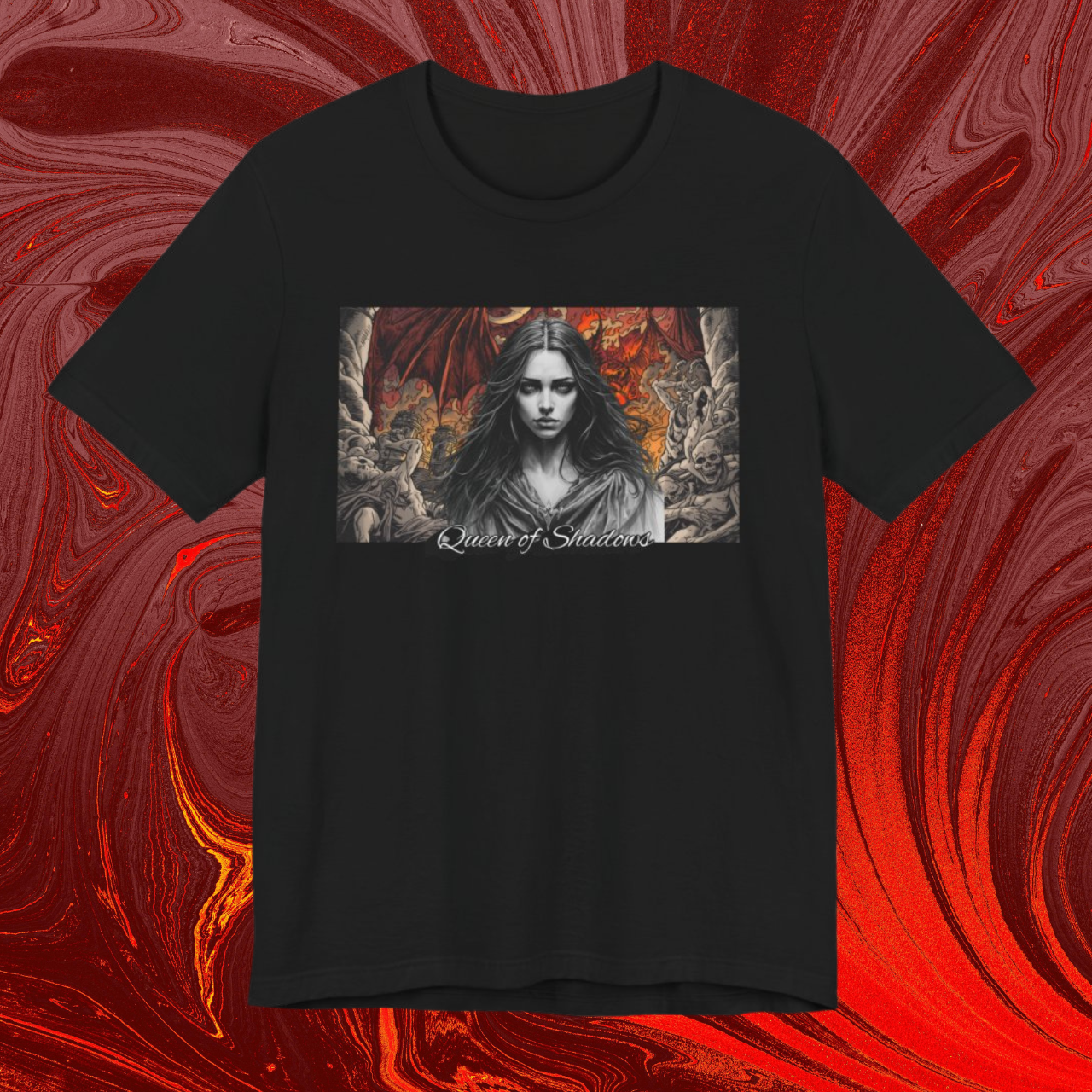 Queen of Shadows Underworld Persephone/HecateFantasy Tee product thumbnail image Queen of Shadows Underworld Persephone/HecateFantasy Tee product thumbnail image