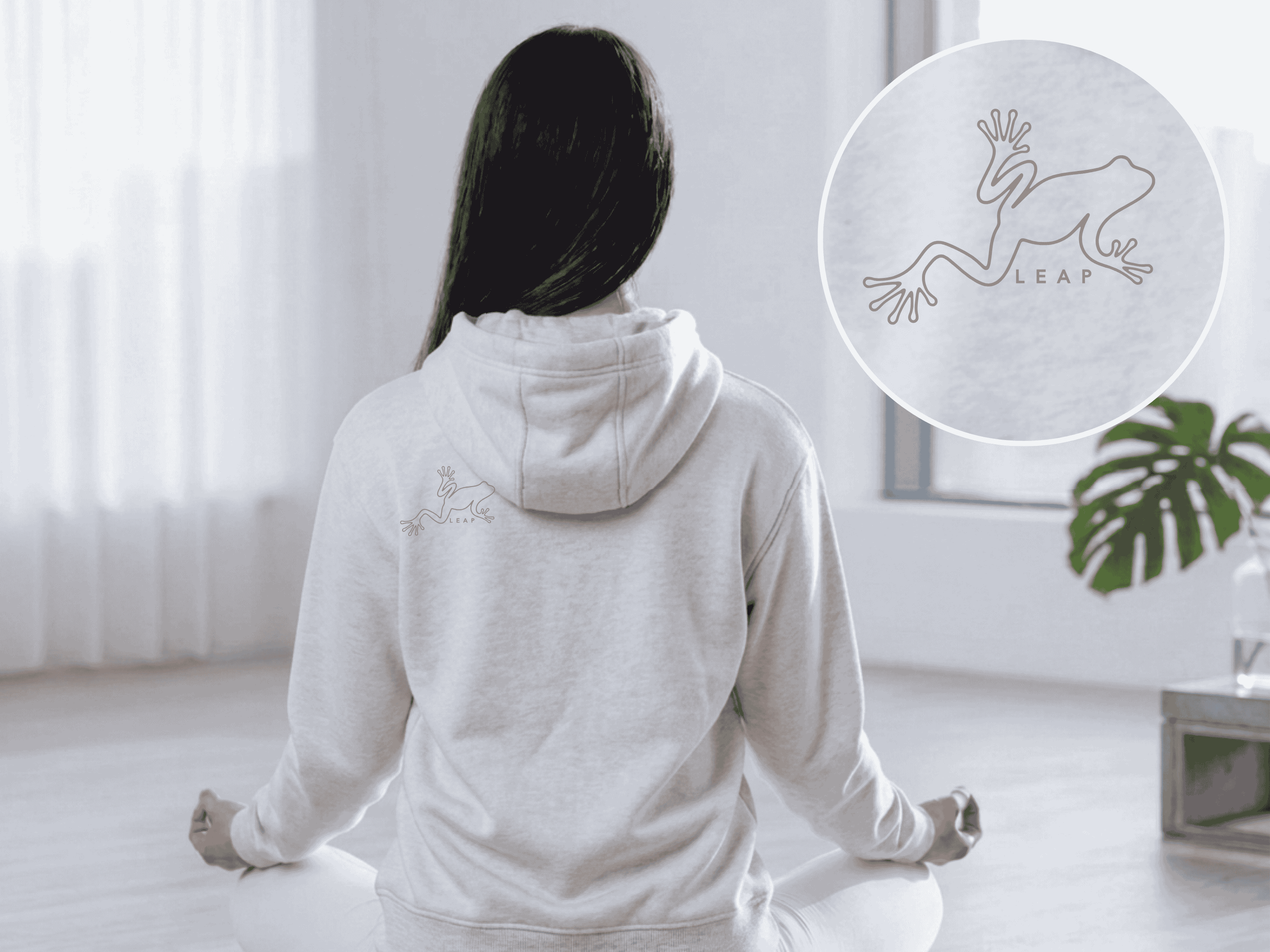 Minimalist Frog Hoodie, Quiet Luxury Midweight Fleece, Oversized Streetwear, Mindful Clothing, Meditation Gift product thumbnail image