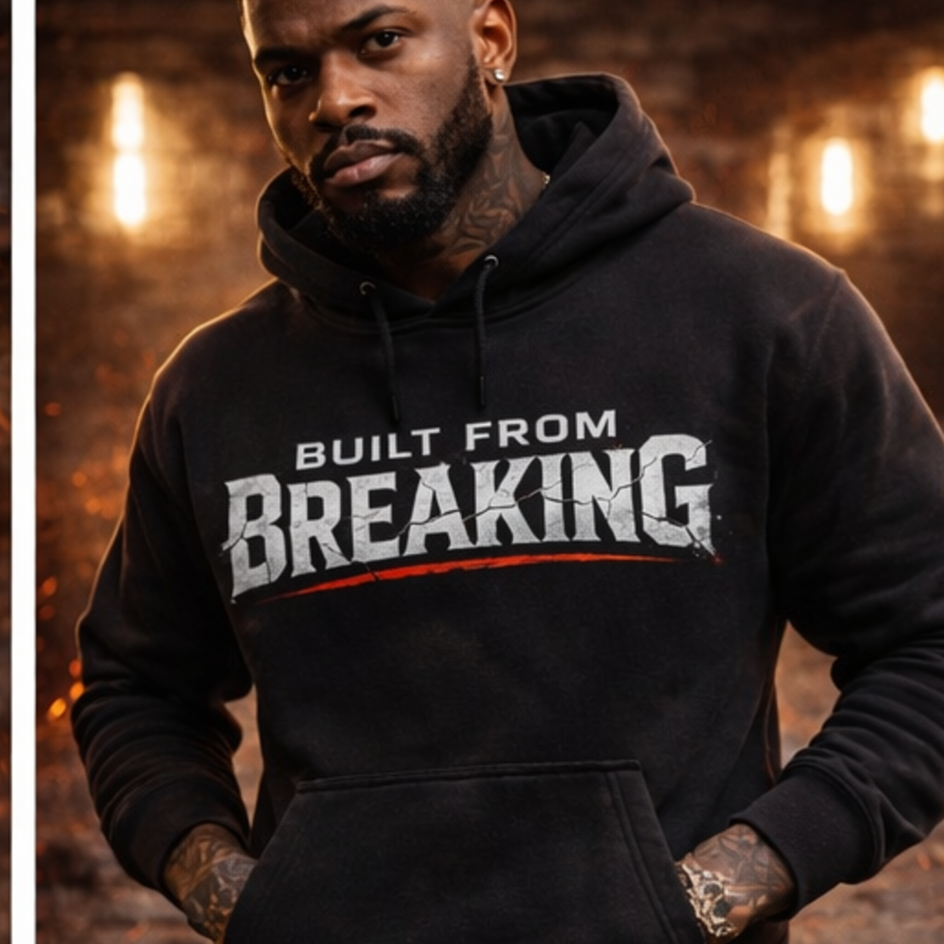 Built From Breaking Hoodie — 'They Thought It Would Break Me' Inspirational Pullover product thumbnail image Built From Breaking Hoodie — 'They Thought It Would Break Me' Inspirational Pullover product thumbnail image