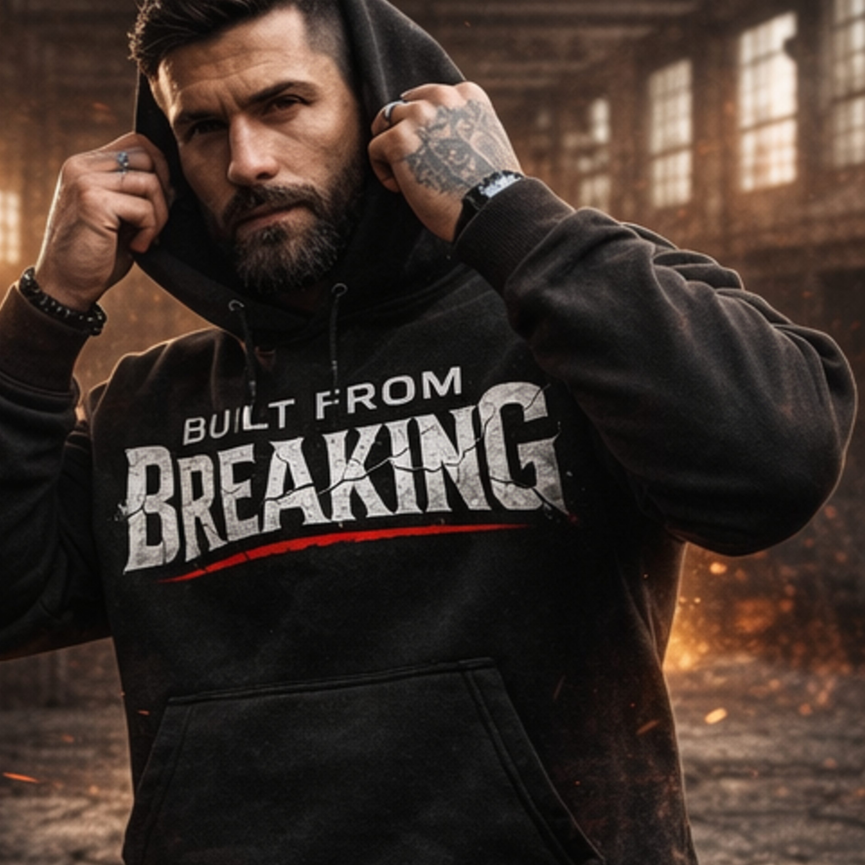 Built From Breaking Hoodie — 'They Thought It Would Break Me' Inspirational Pullover