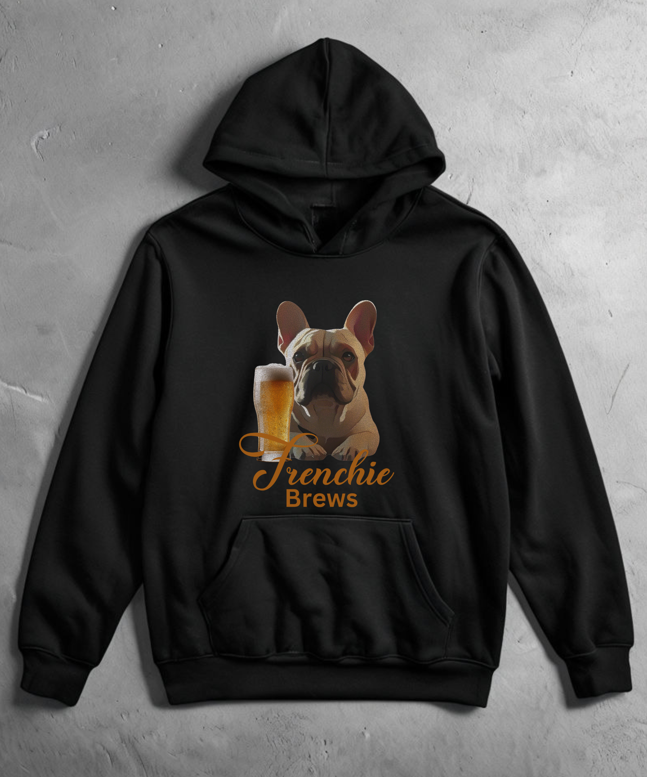 French Bulldogs and Brews Hoodie — Three-Panel Fleece product thumbnail image French Bulldogs and Brews Hoodie — Three-Panel Fleece product thumbnail image