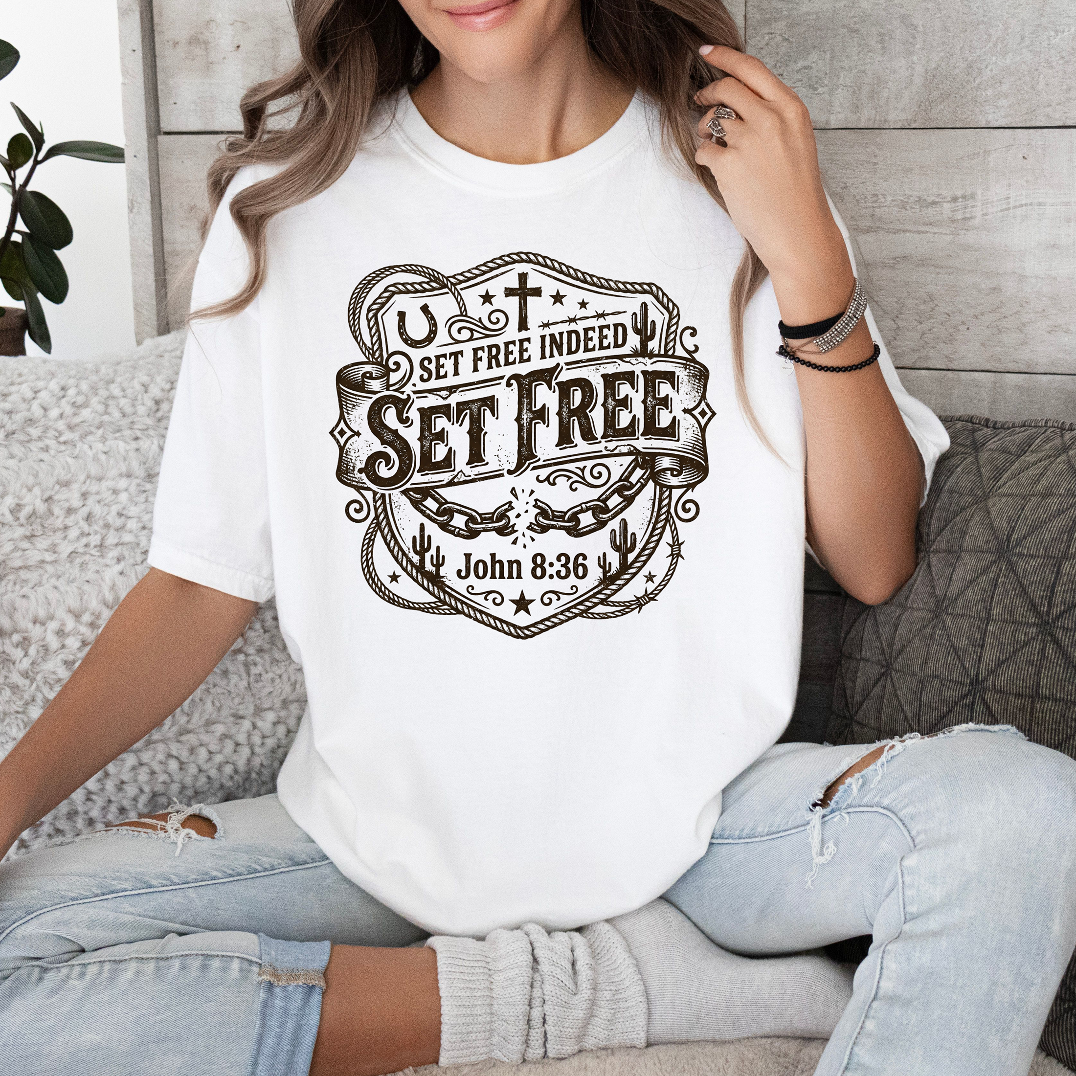 Set Free - John 8:36 Christian Faith T-shirt product thumbnail image