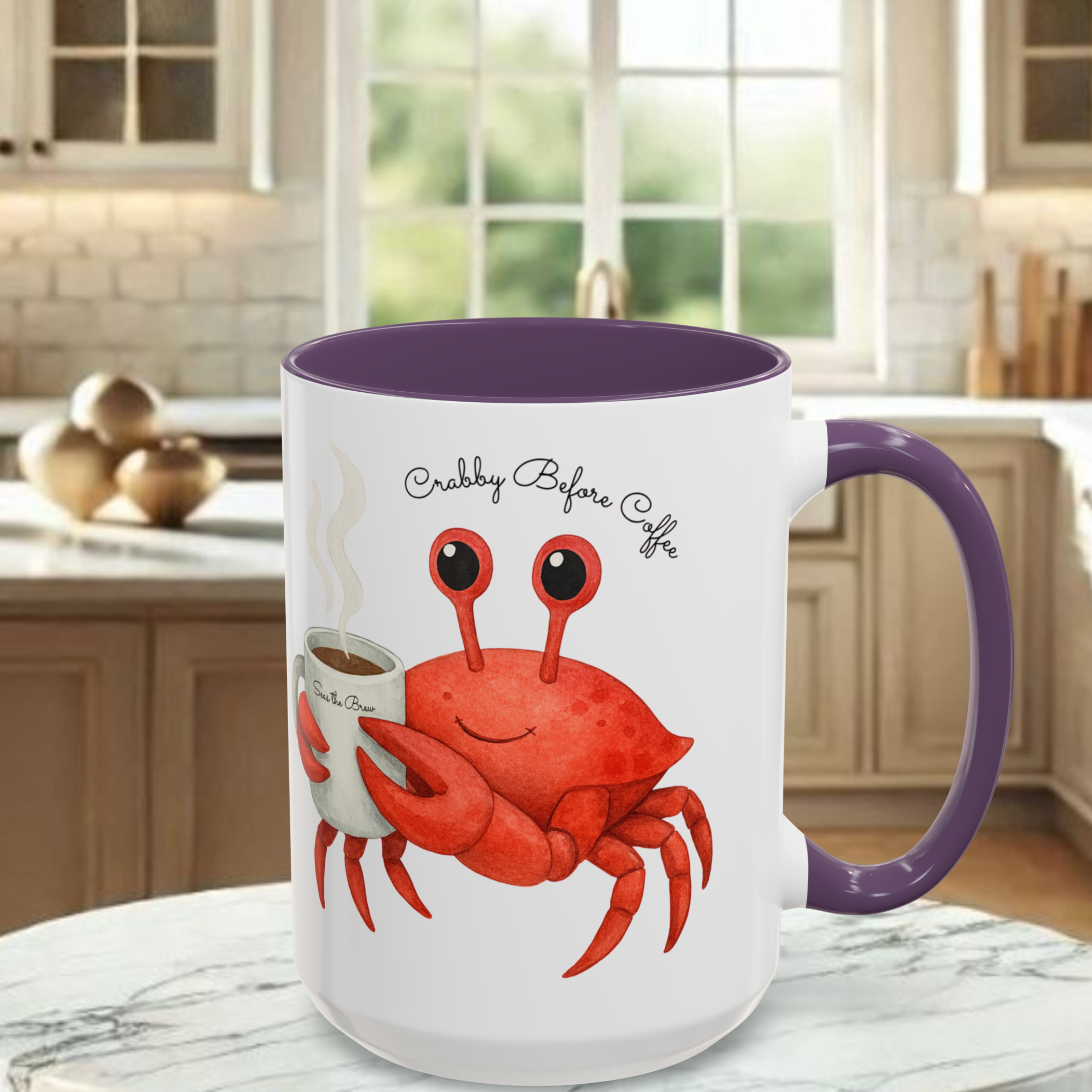 Crabby Before Coffee Coastal Cutie Mug (15oz) product thumbnail image Crabby Before Coffee Coastal Cutie Mug (15oz) product thumbnail image