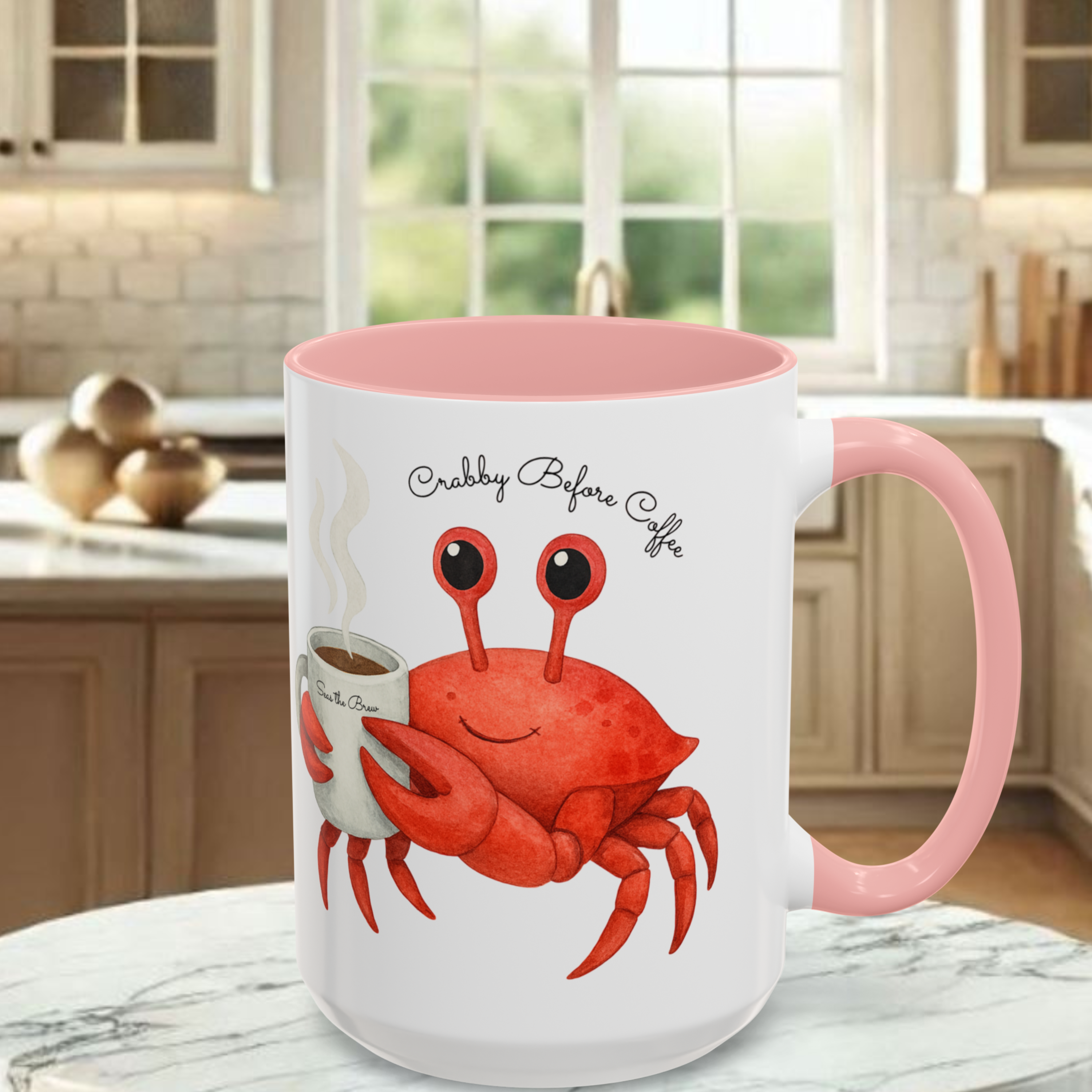 Crabby Before Coffee Coastal Cutie Mug (15oz) product thumbnail image Crabby Before Coffee Coastal Cutie Mug (15oz) product thumbnail image