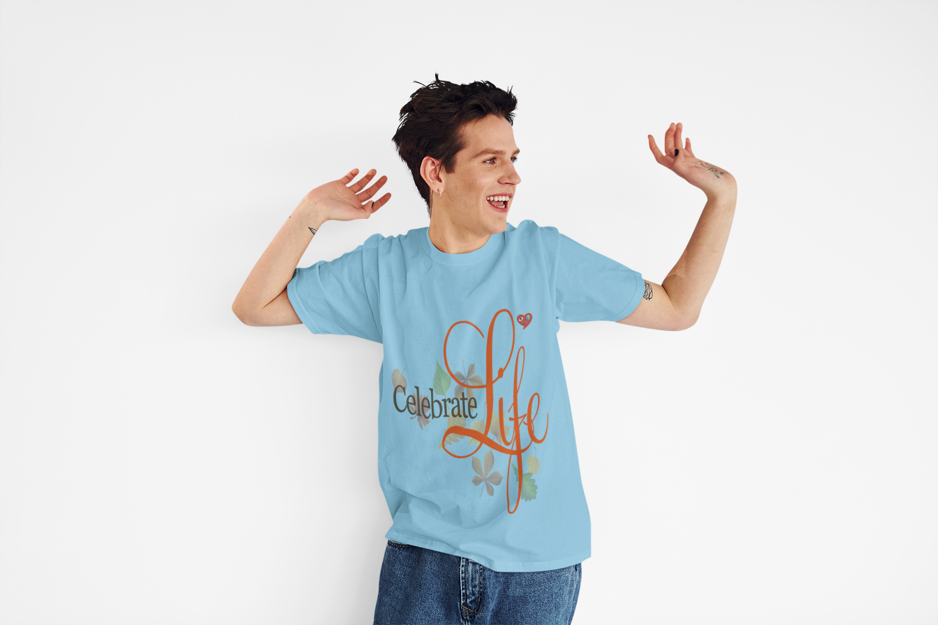 Celebrate Life T-Shirt — Floral Script Inspirational Tee product thumbnail image