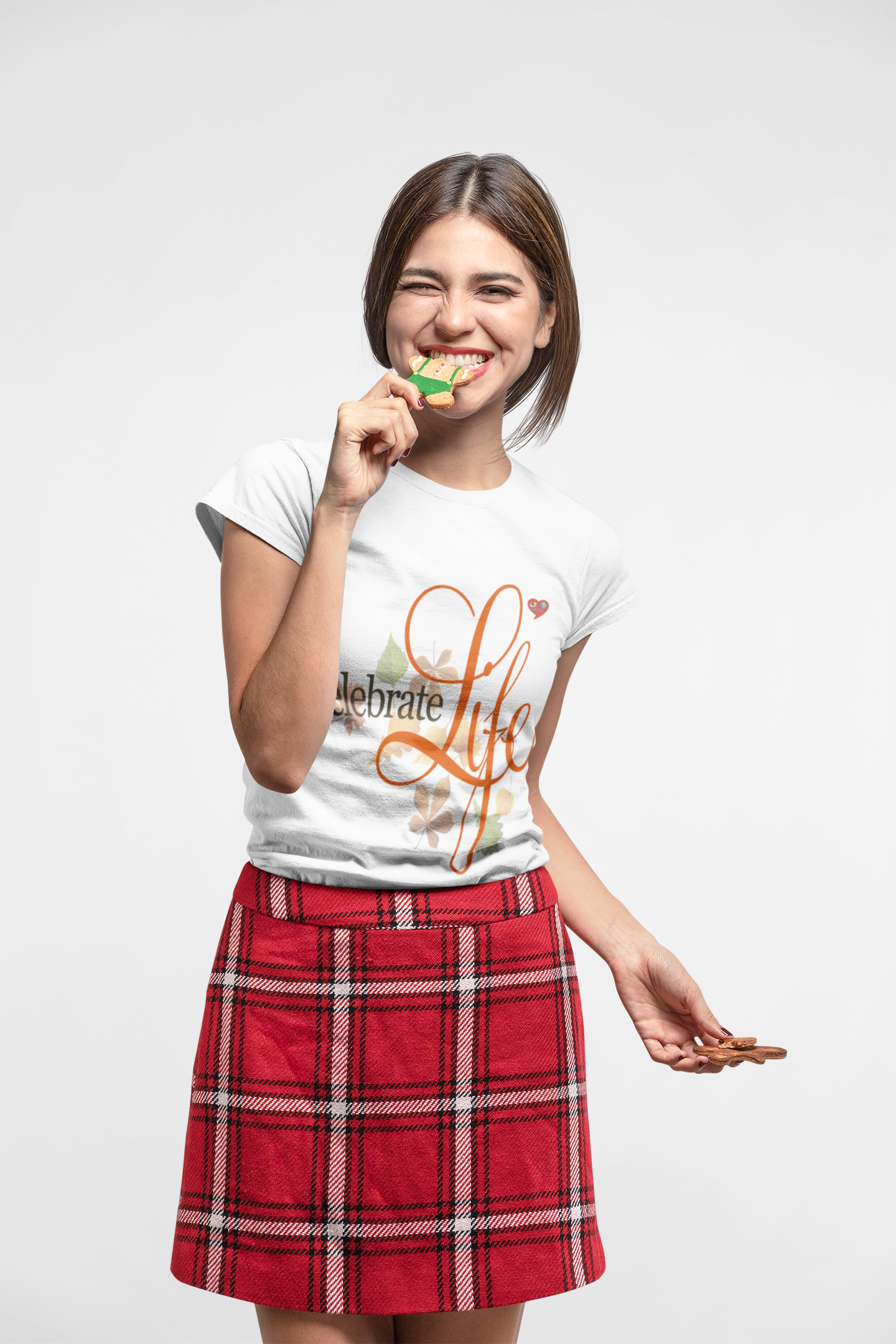 Celebrate Life T-Shirt — Floral Script Inspirational Tee product thumbnail image