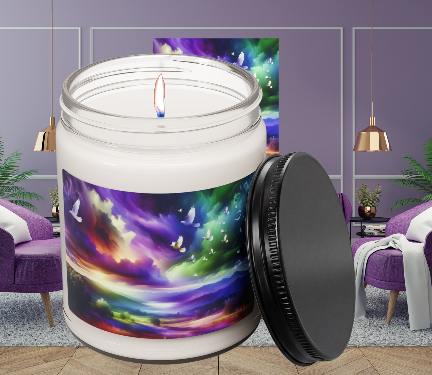 Soy Candle — Dawn of the New Frequency Scented 9oz Jar product thumbnail image Soy Candle — Dawn of the New Frequency Scented 9oz Jar product thumbnail image