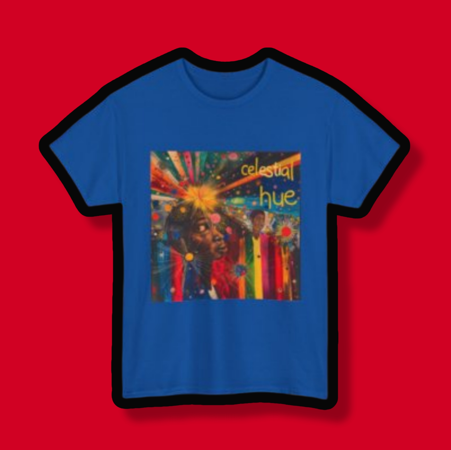 Celestial Hue Graphic Tee — Psychedelic Cosmic Portrait T-Shirt product thumbnail image Celestial Hue Graphic Tee — Psychedelic Cosmic Portrait T-Shirt product thumbnail image