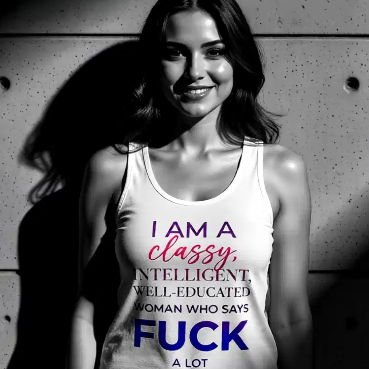 Classy Intelligent Woman Tank Top, Funny Feminist Gift, Bold Quote Tank, Empowerment Apparel, Sarcastic Gift Her, Well Educated Sleeveless product thumbnail image