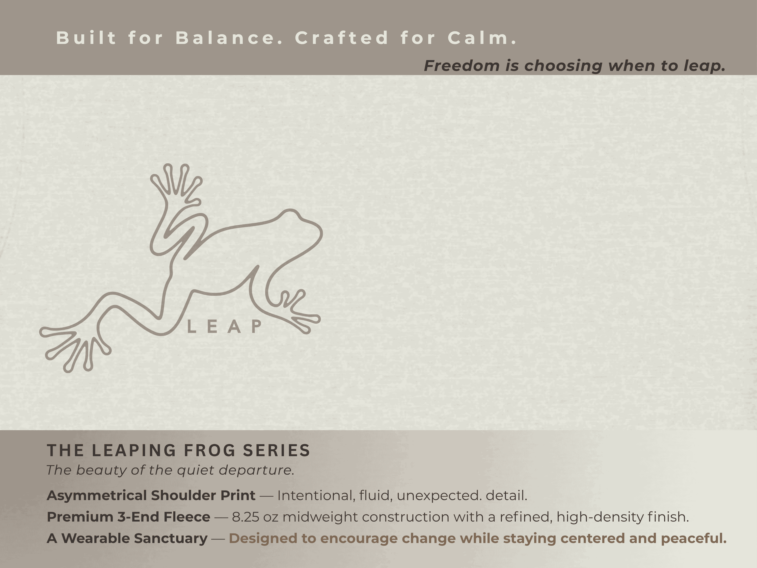Minimalist Frog Sweatshirt, Quiet Luxury Crewneck, Midweight Fleece, Oversized Streetwear, Mindful Clothing, Meditation Gift product thumbnail image
