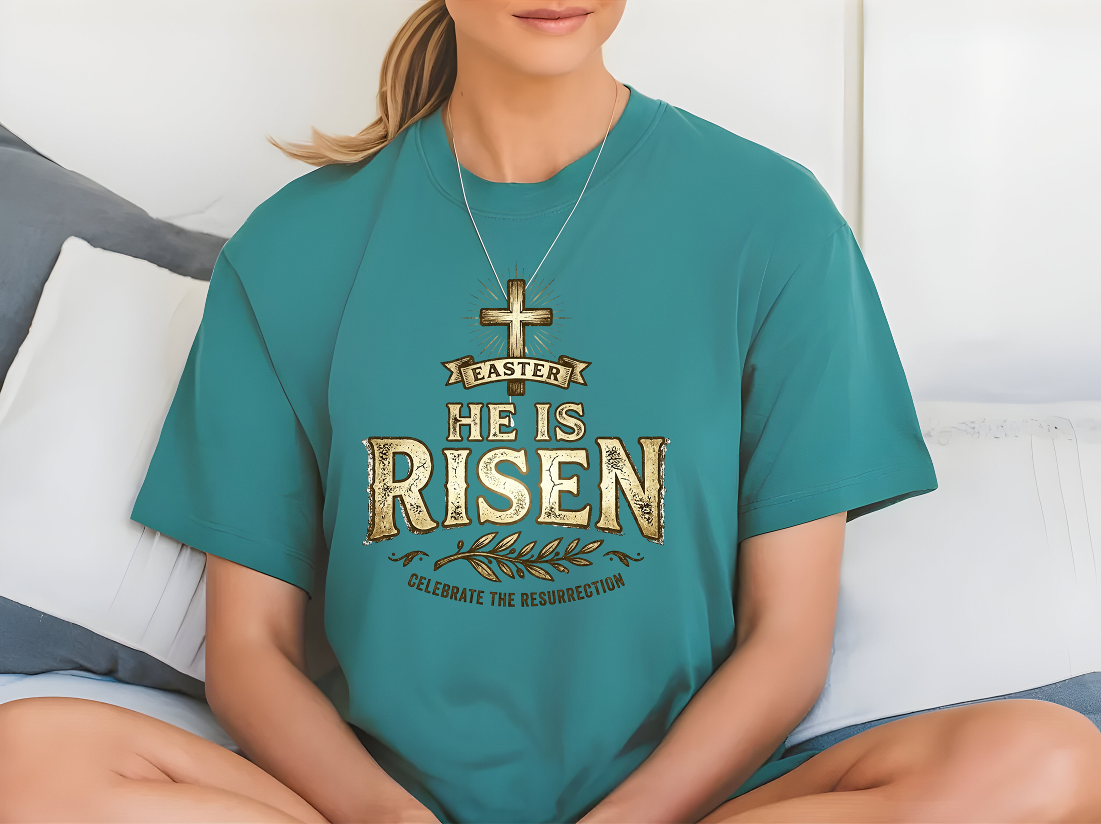 He Is Risen T-Shirt — Easter 2024 Christian Faith Tee