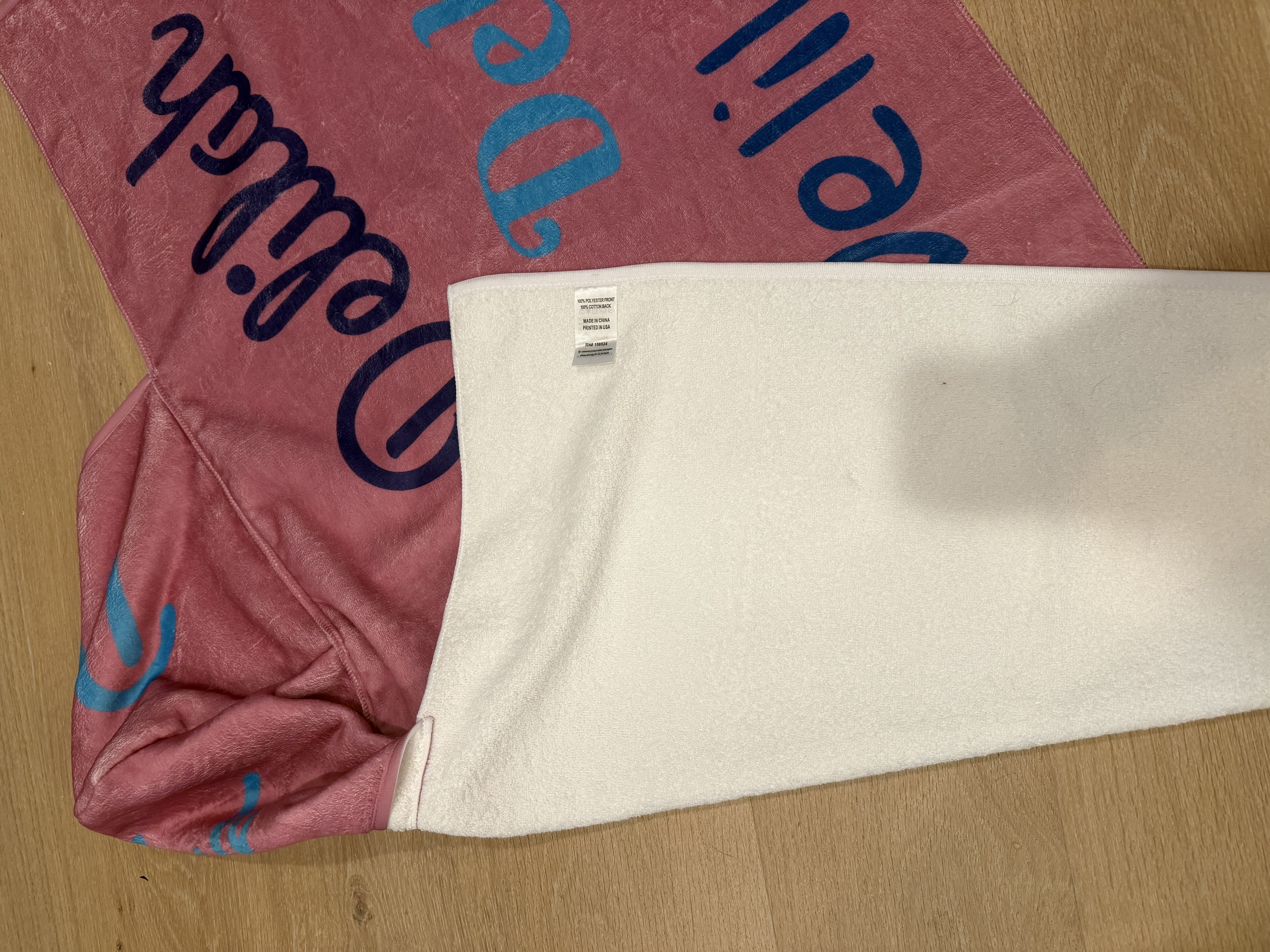 Personalized Youth Hooded Towel — Pink Custom Name Hooded Kids Towel product thumbnail image Personalized Youth Hooded Towel — Pink Custom Name Hooded Kids Towel product thumbnail image