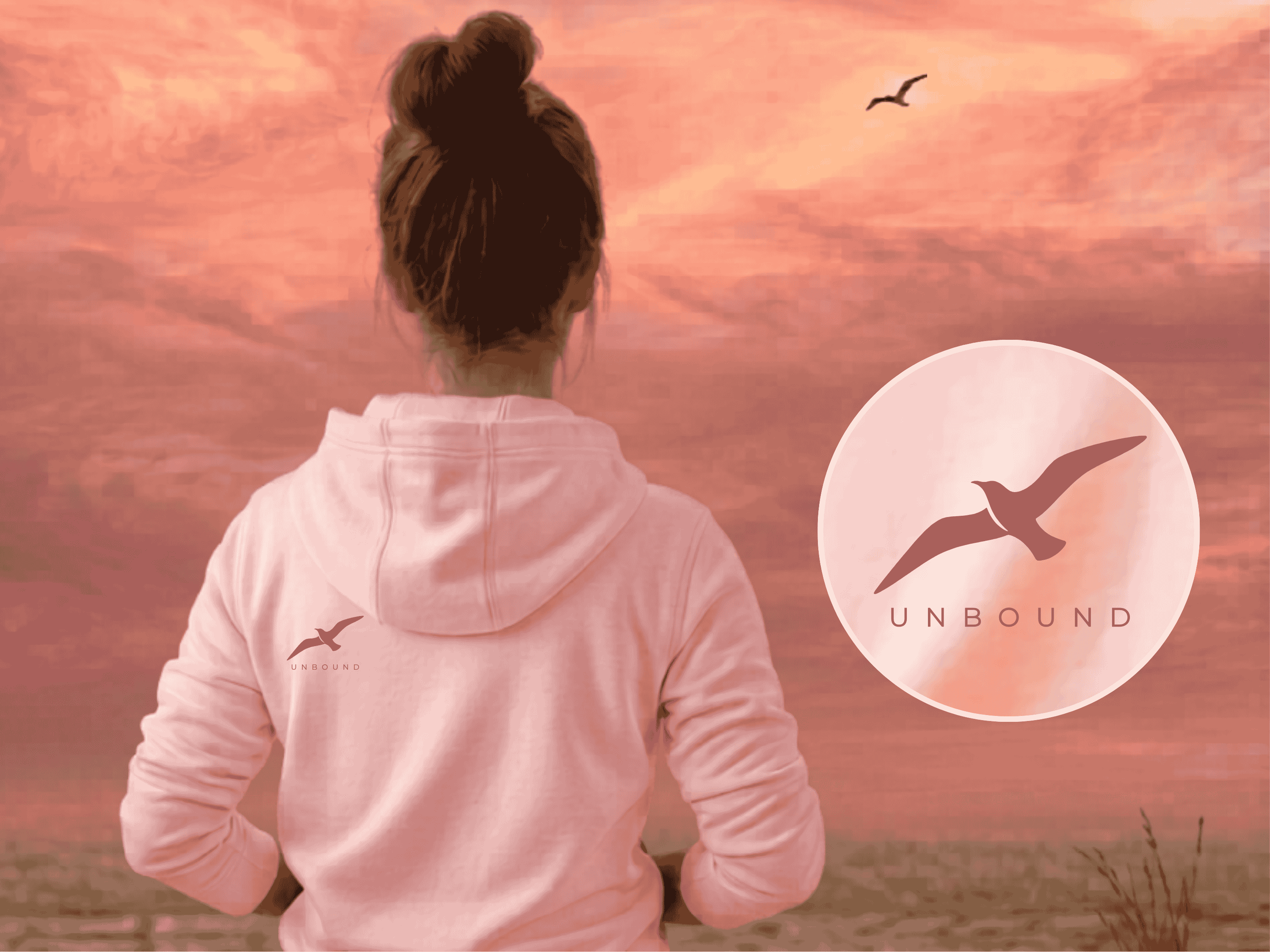 Minimalist Seagull Hoodie, Quiet Luxury Crewneck, Midweight Fleece, Oversized Streetwear, Somatic Healing, Mindful Clothing, Meditation Gift, Aesthetic Apparel product thumbnail image