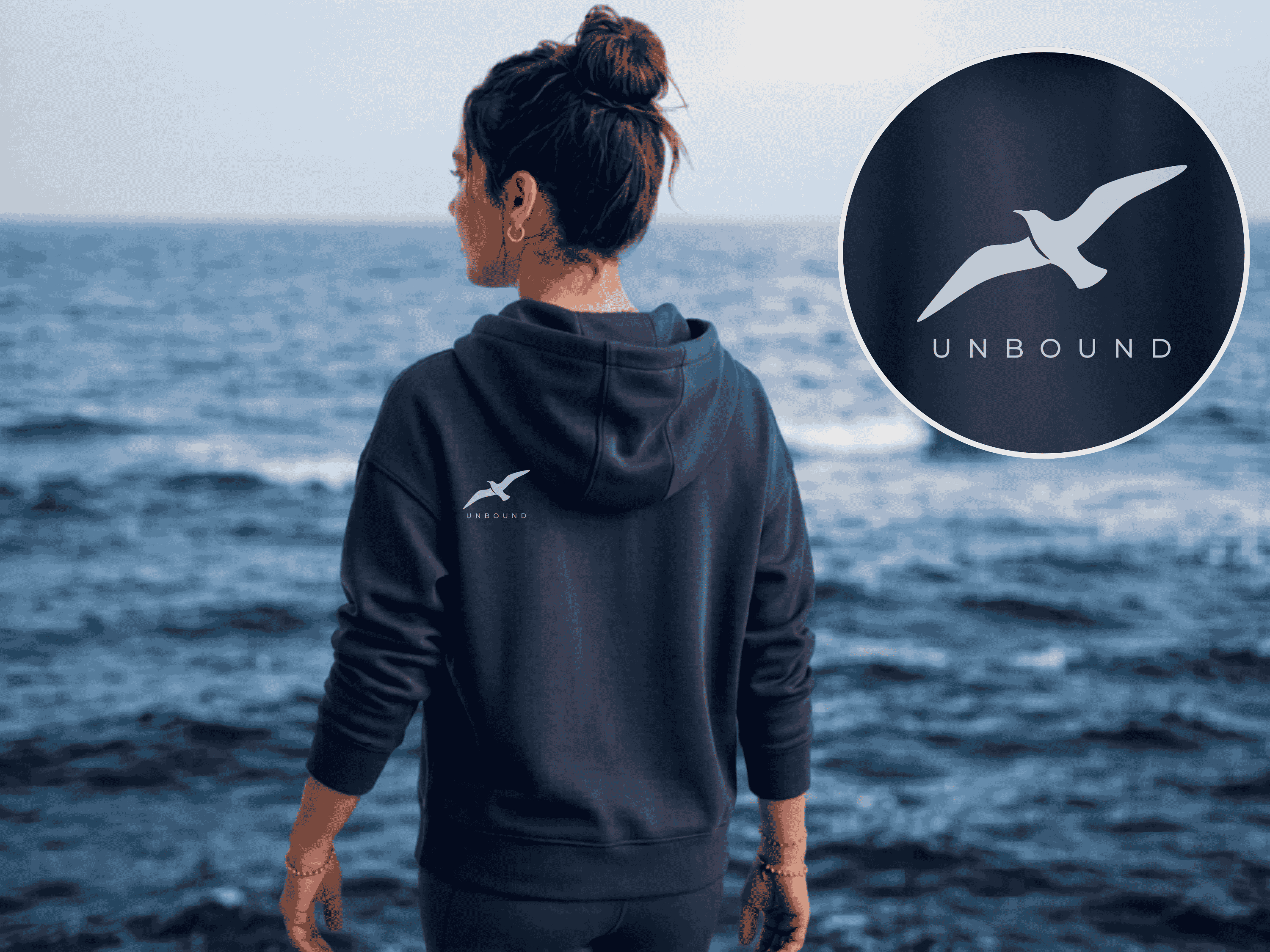 Minimalist Seagull Hoodie, Quiet Luxury Crewneck, Midweight Fleece, Oversized Streetwear, Somatic Healing, Mindful Clothing, Meditation Gift, Aesthetic Apparel product thumbnail image
