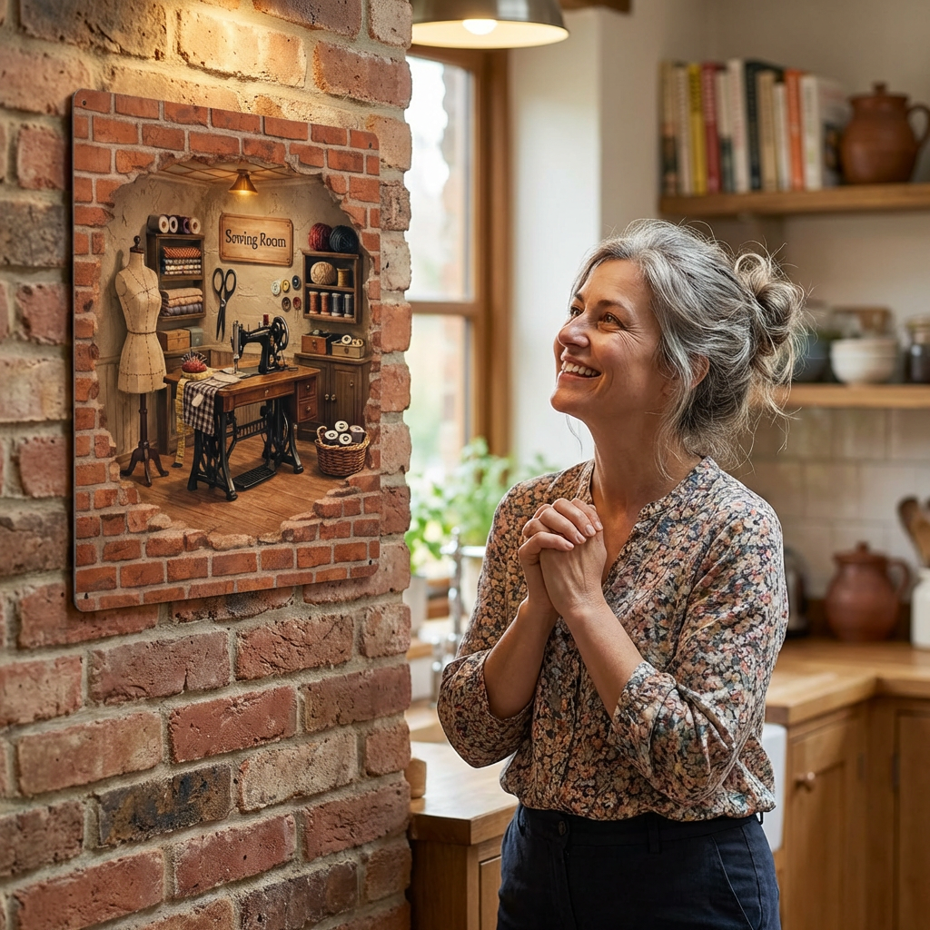 Sewing Room Metal Art – Vintage Sewing Machine Workshop Wall Decor