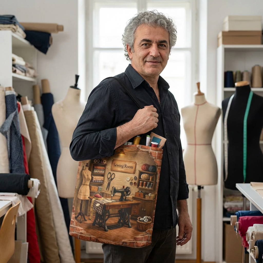 Sewing Room Vintage Sewing Tote Bag – Quilter & Crafter Fabric Print product thumbnail image Sewing Room Vintage Sewing Tote Bag – Quilter & Crafter Fabric Print product thumbnail image