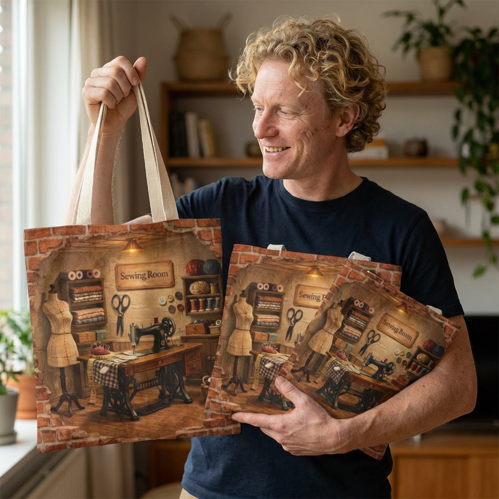 Sewing Room Vintage Sewing Tote Bag – Quilter &amp; Crafter Fabric Print